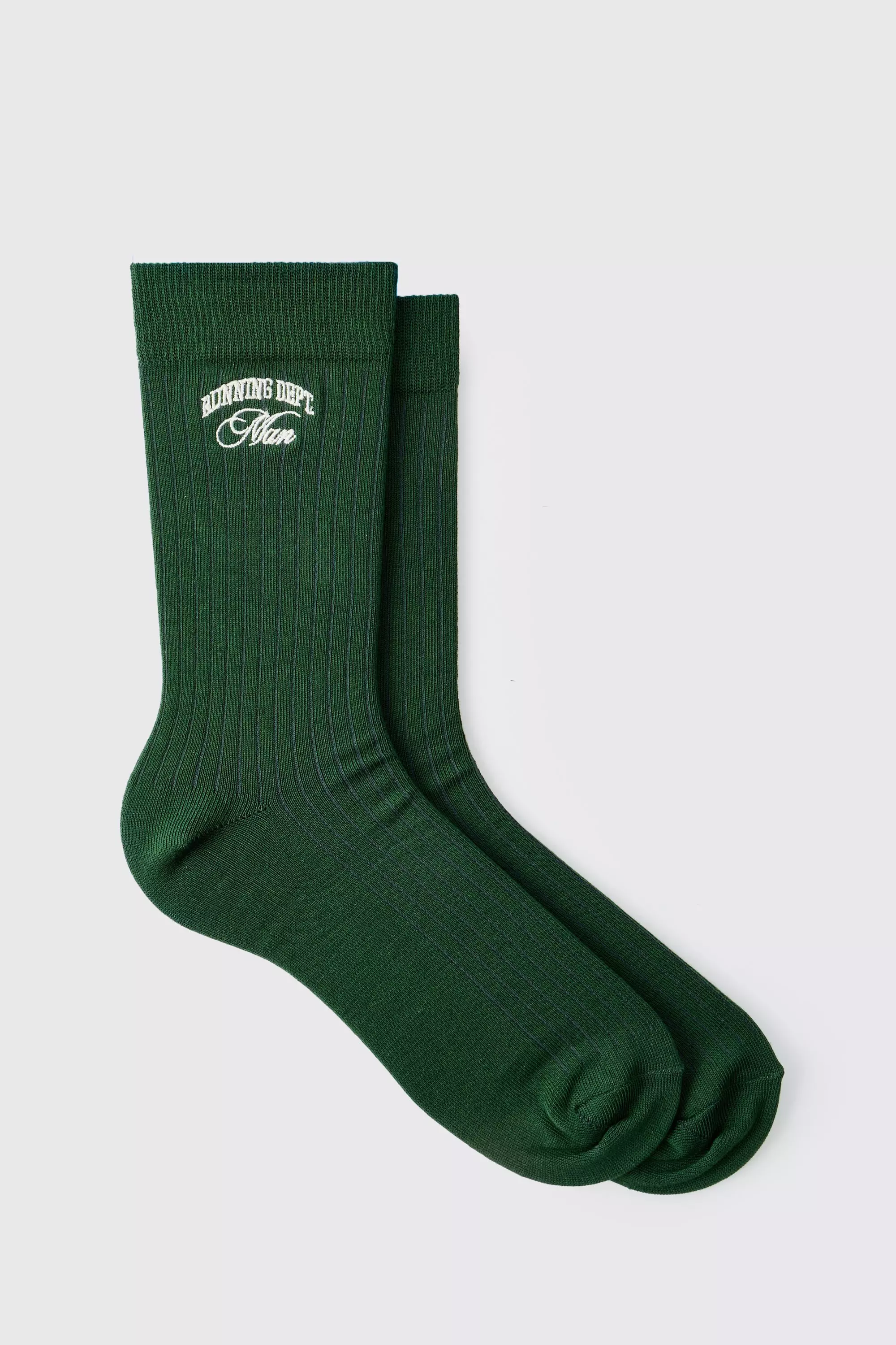 Forest 1 Pack Embroidered Man Running Dept Sport Sock Forest