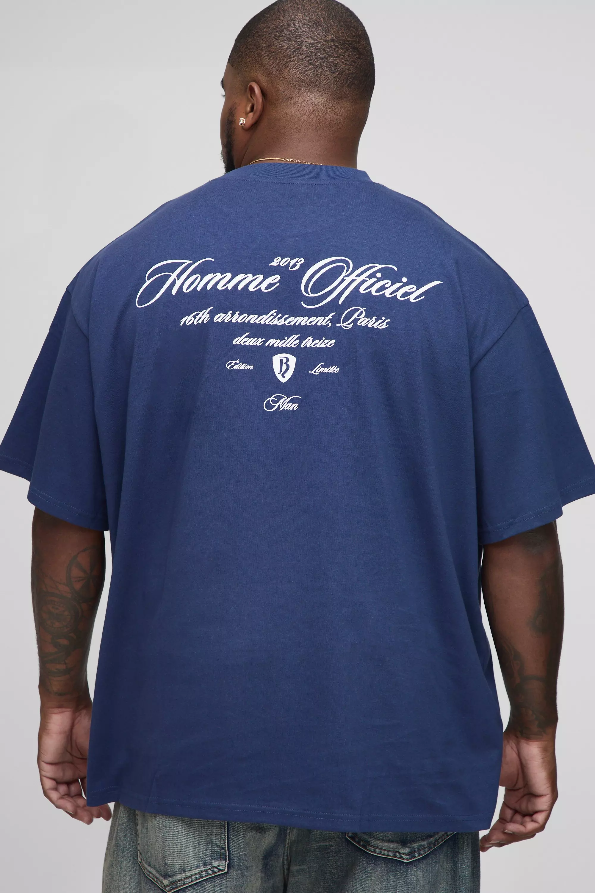 Plus Oversized Homme Heavyweight Extended Neck T-Shirt | boohooMAN USA