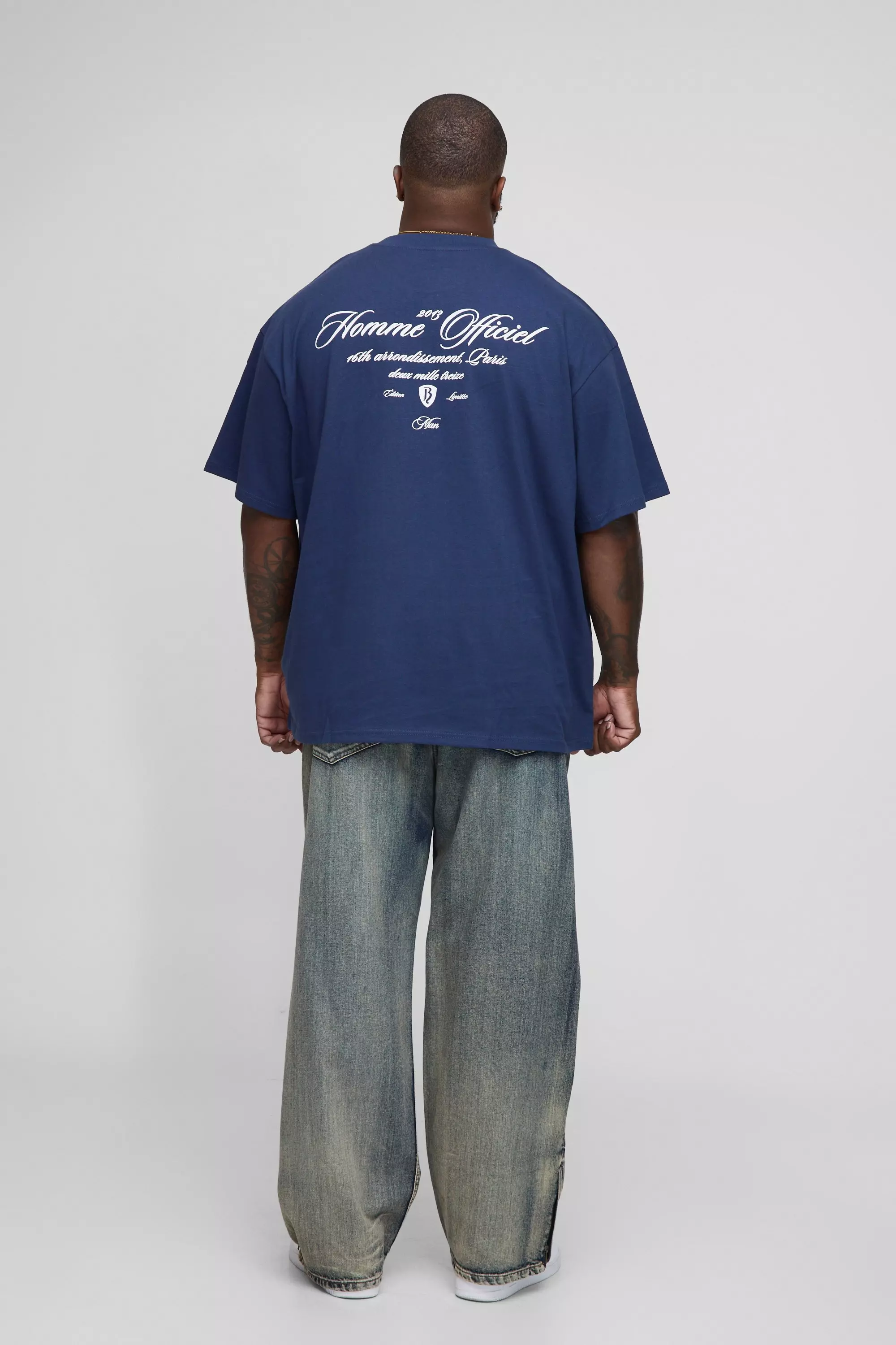 Plus Oversized Homme Heavyweight Extended Neck T-Shirt | boohooMAN USA