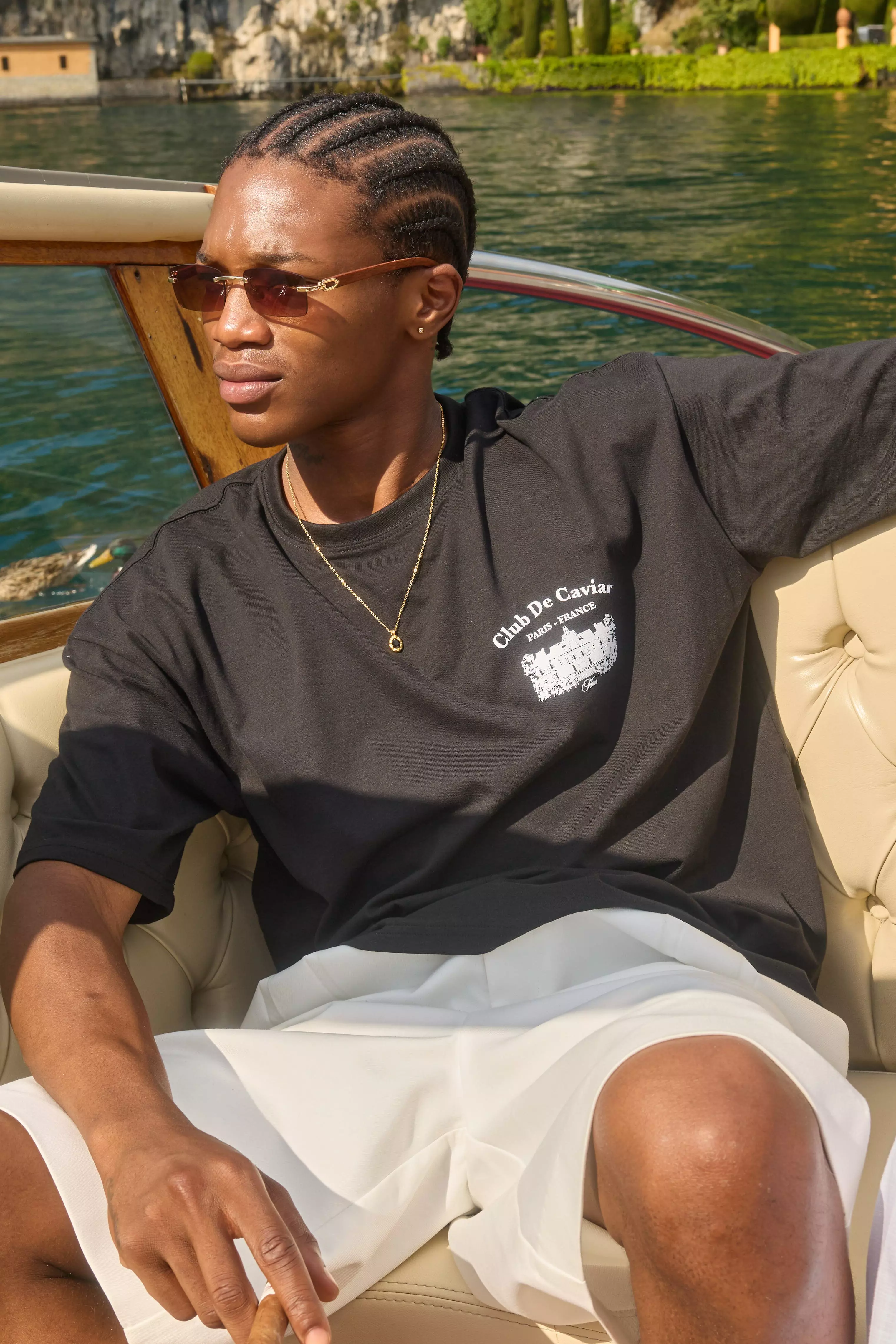 Black Oversized Club De Caviar T-Shirt