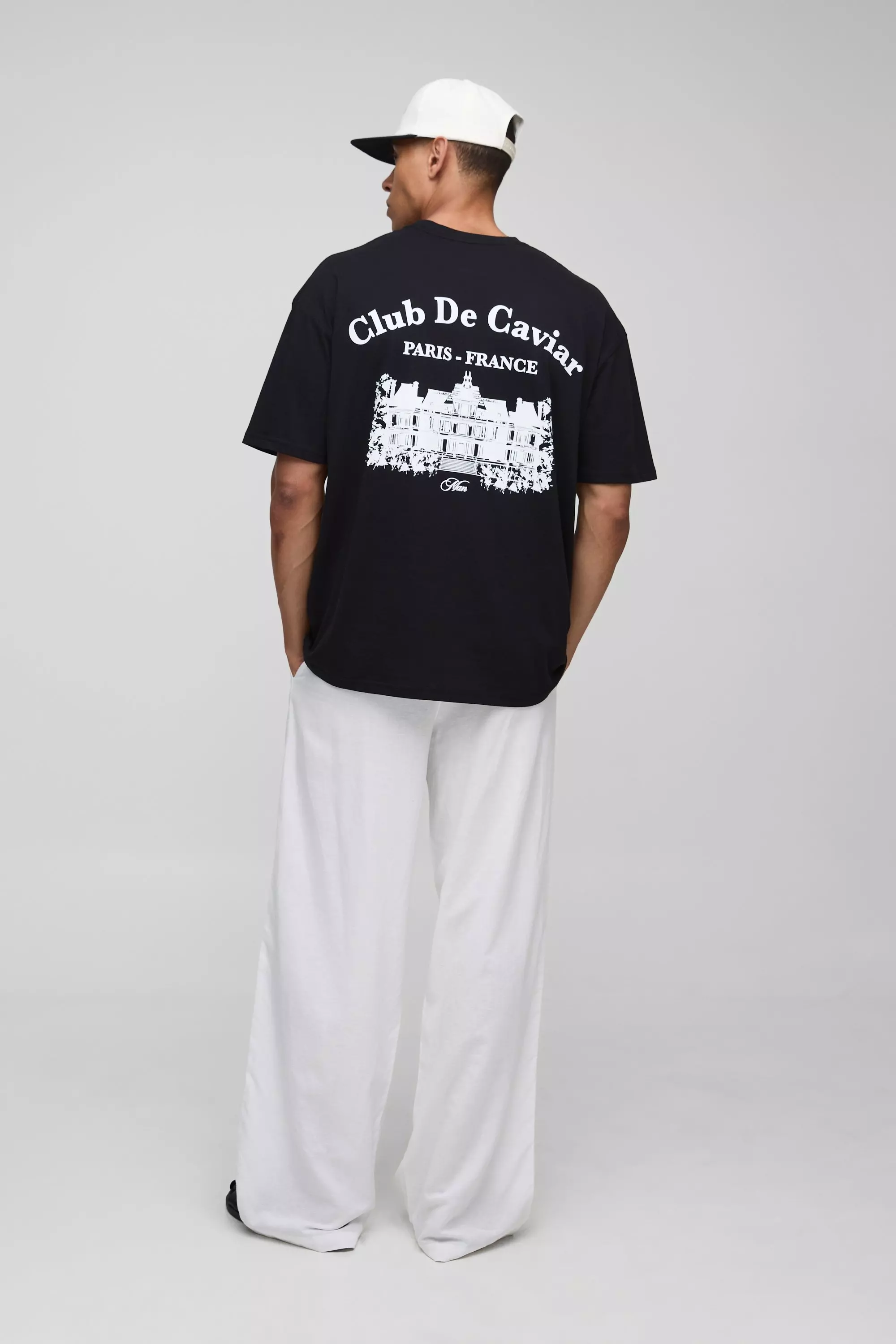 Black Oversized Club De Caviar T-Shirt