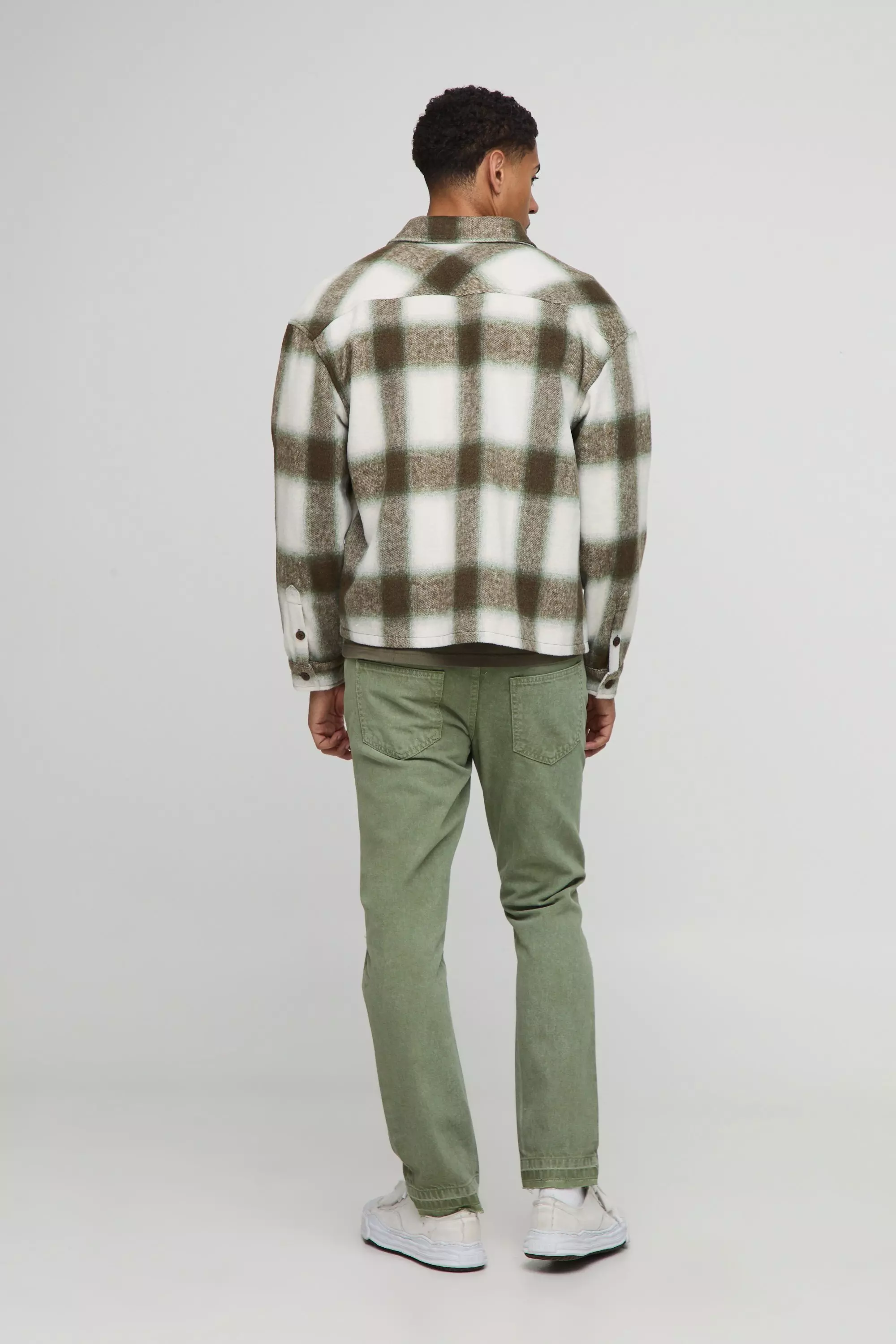 Oversized Cargo Heavyweight Flannel Shirt Jacket | boohooMAN USA