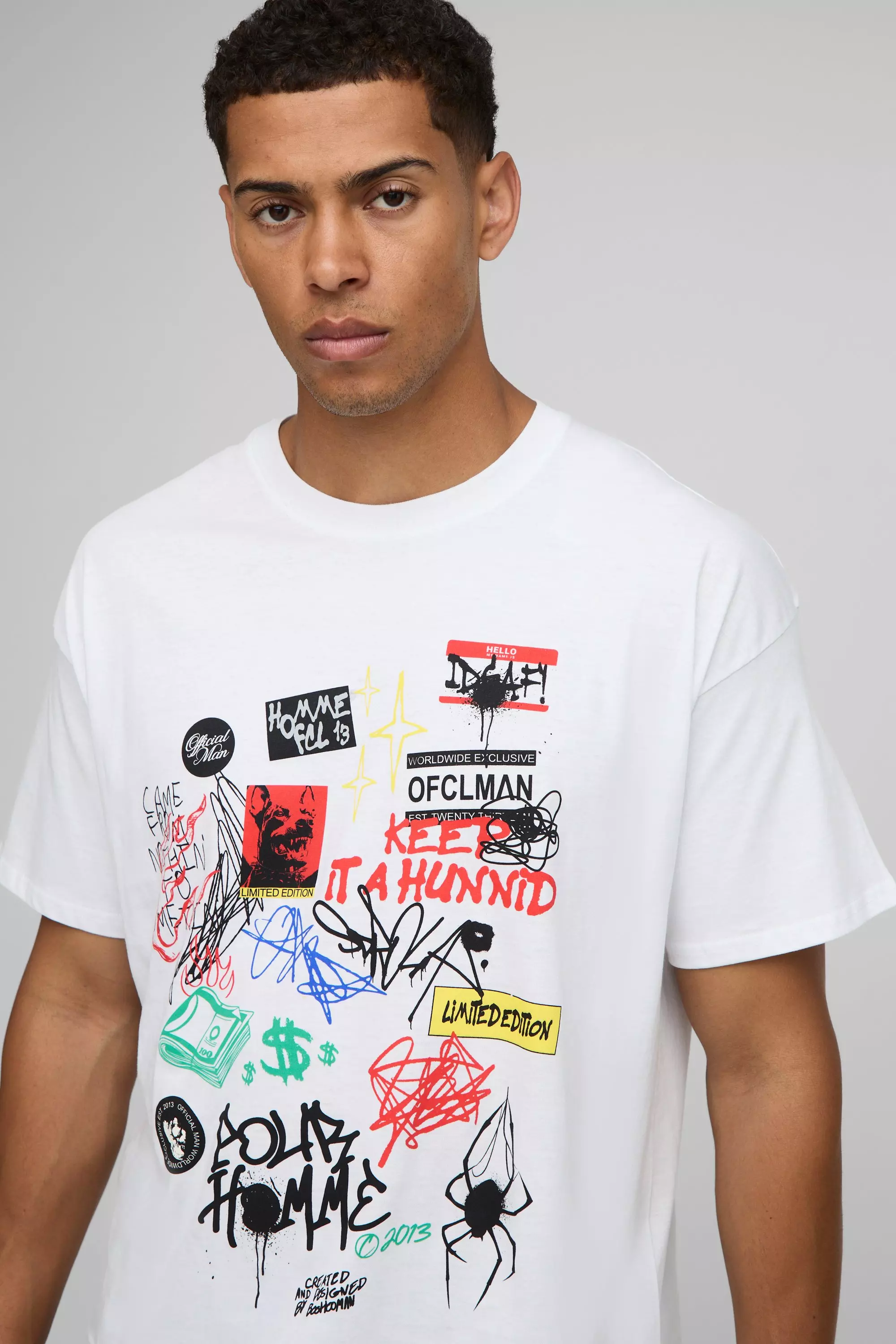 【oan】Square Talking Short Sleeve T-Shirt Tops – anonymous talking:
