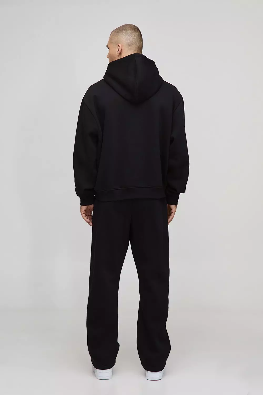 Oversized Boxy Man Hooded Drop Crotch Tracksuit | boohooMAN USA
