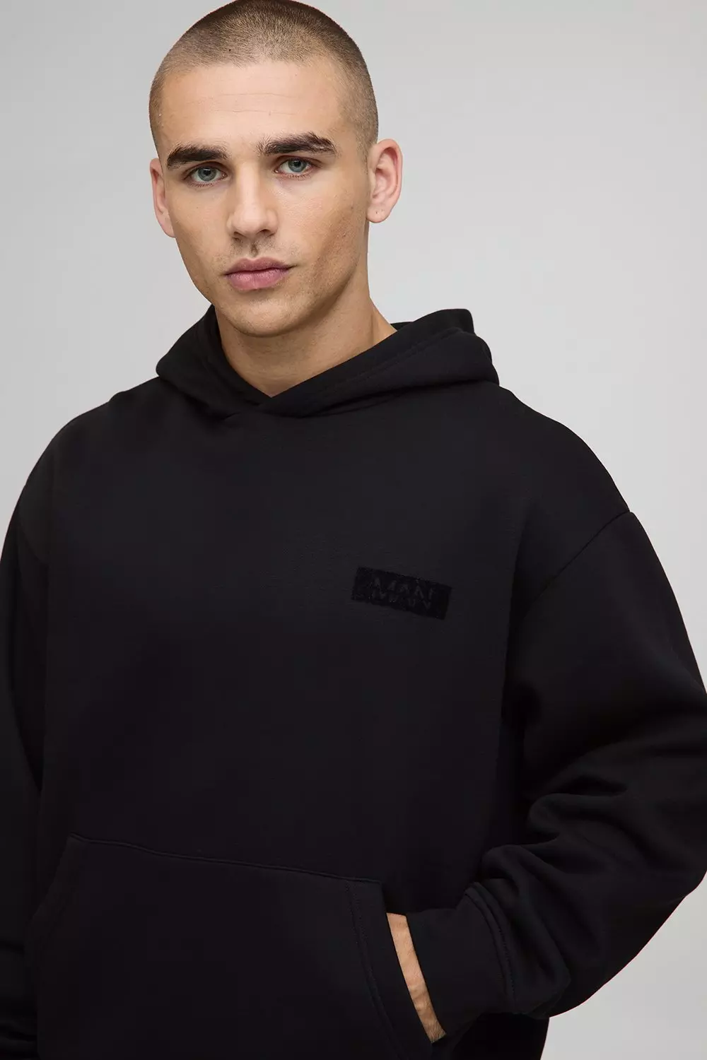 Oversized Boxy Man Hooded Drop Crotch Tracksuit | boohooMAN USA