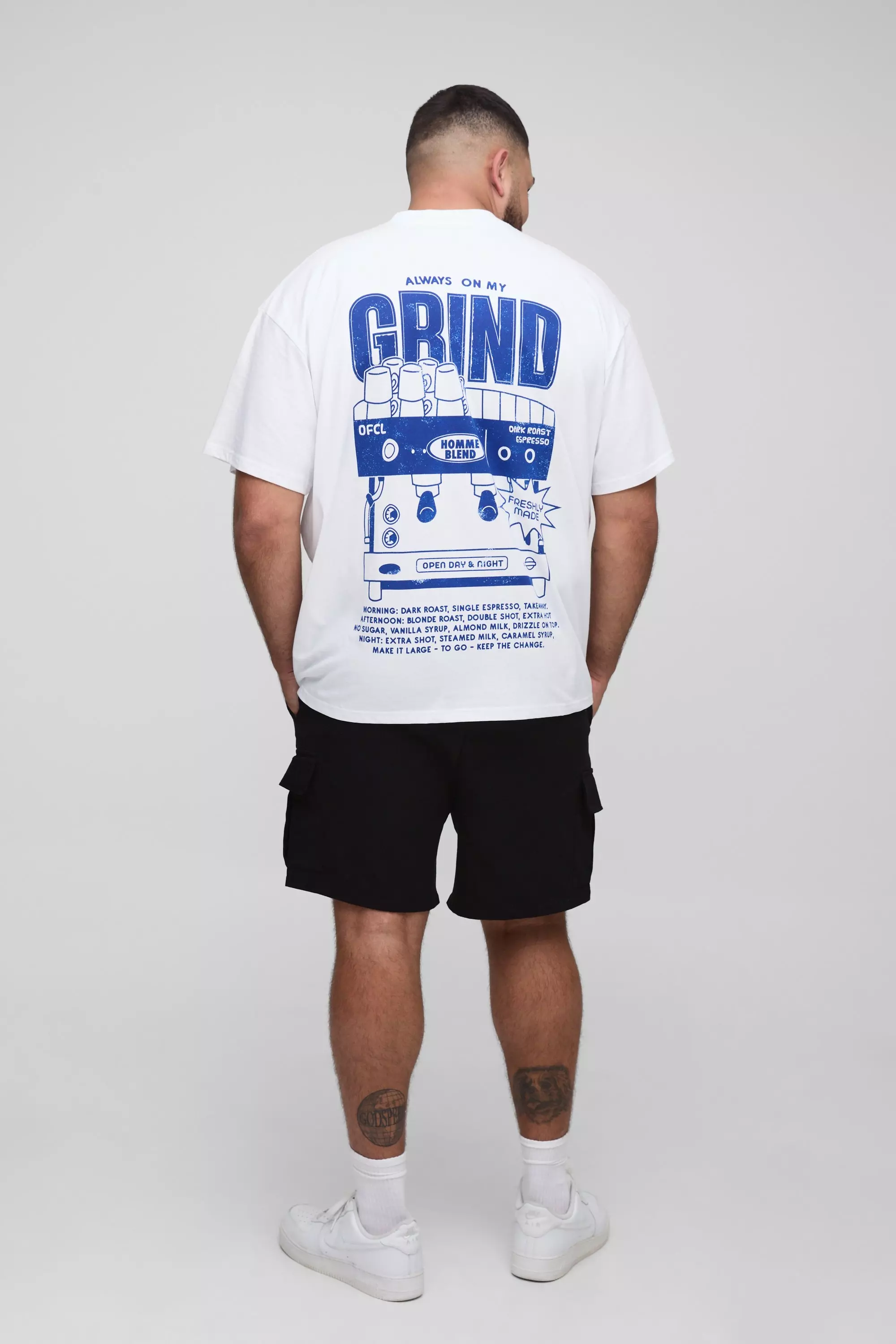 Plus Oversized Always On The Grind Graphic T-Shirt | boohooMAN USA