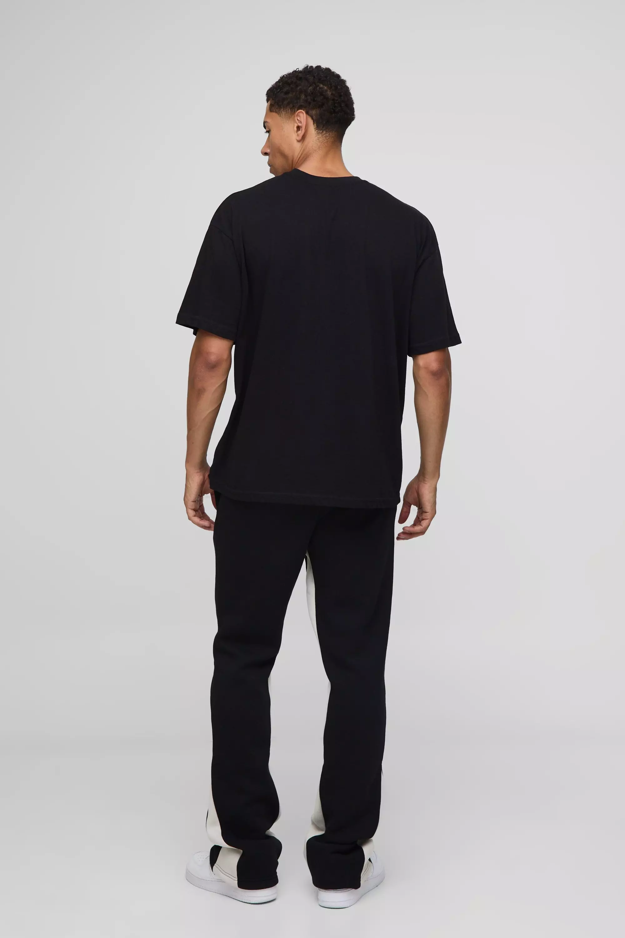 Slim Stacked M Star Flare Gusset Joggers | boohooMAN USA