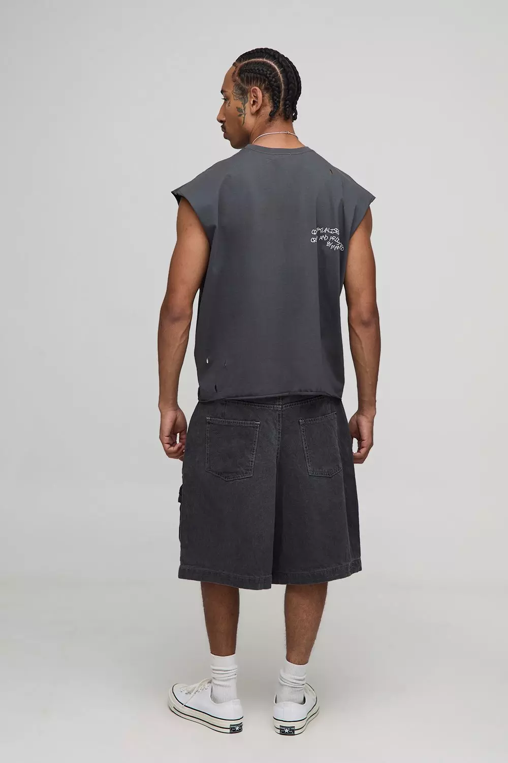 Parachute Cargo Antique Washed Denim Shorts | boohooMAN USA