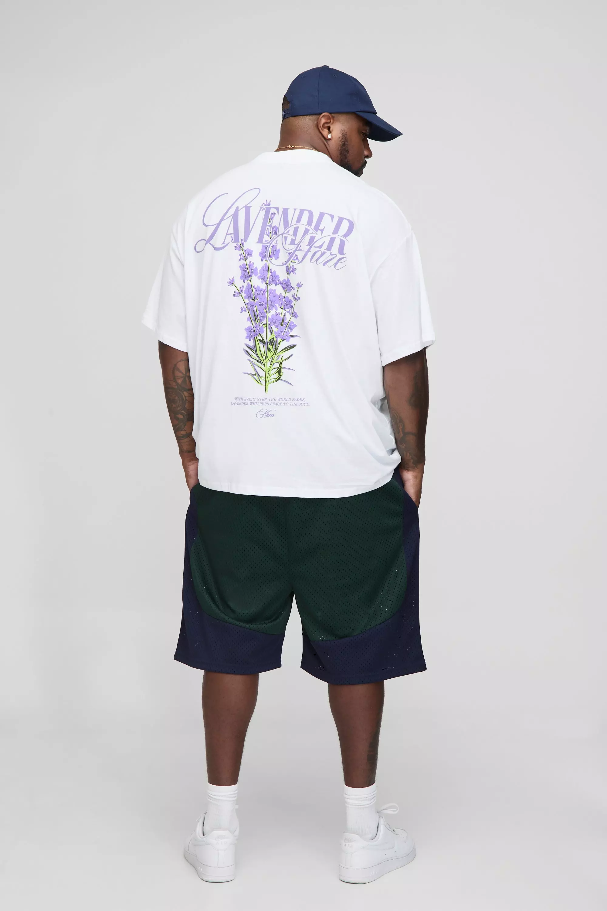 Plus Oversized Lavender Haze Print T-Shirt | boohooMAN USA
