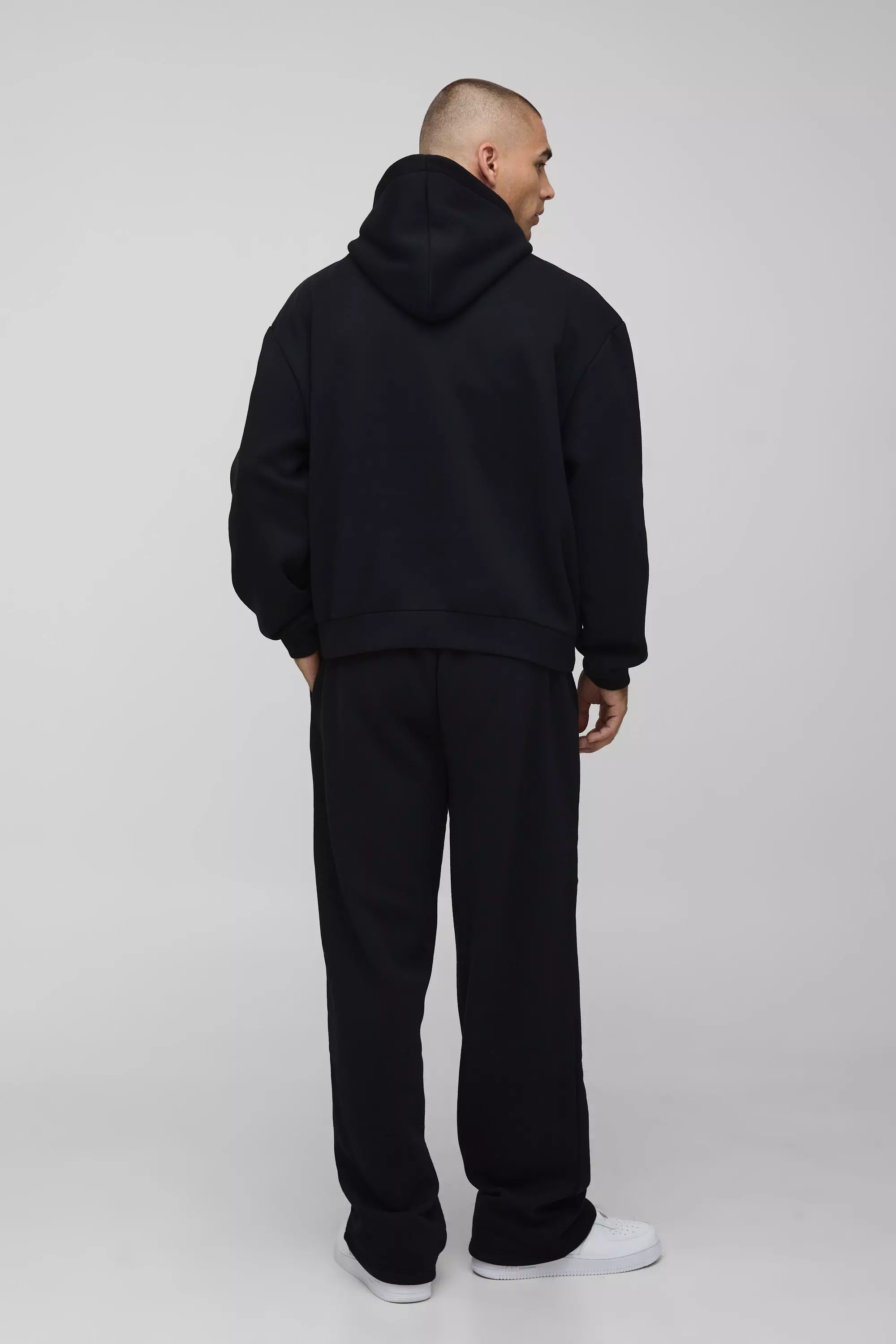 Oversized Boxy BM Star Applique Hooded Tracksuit | boohooMAN USA