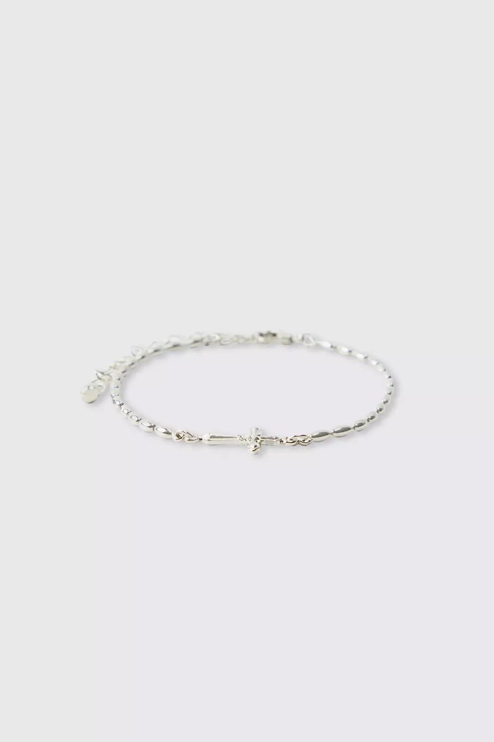 Silver Cross Bracelet | boohooMAN AU