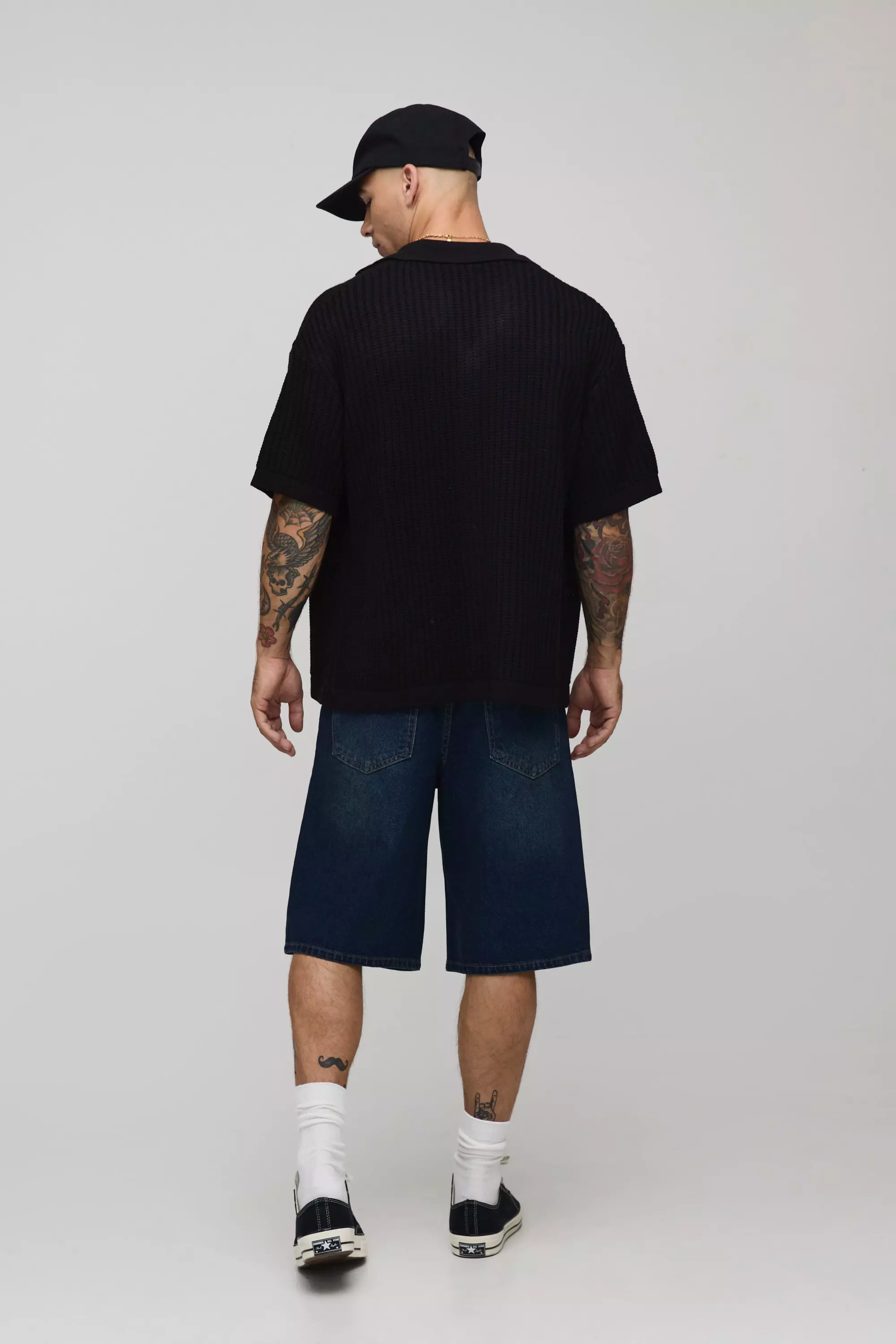 Boxy Rib Revere Knitted Shirt | boohooMAN USA