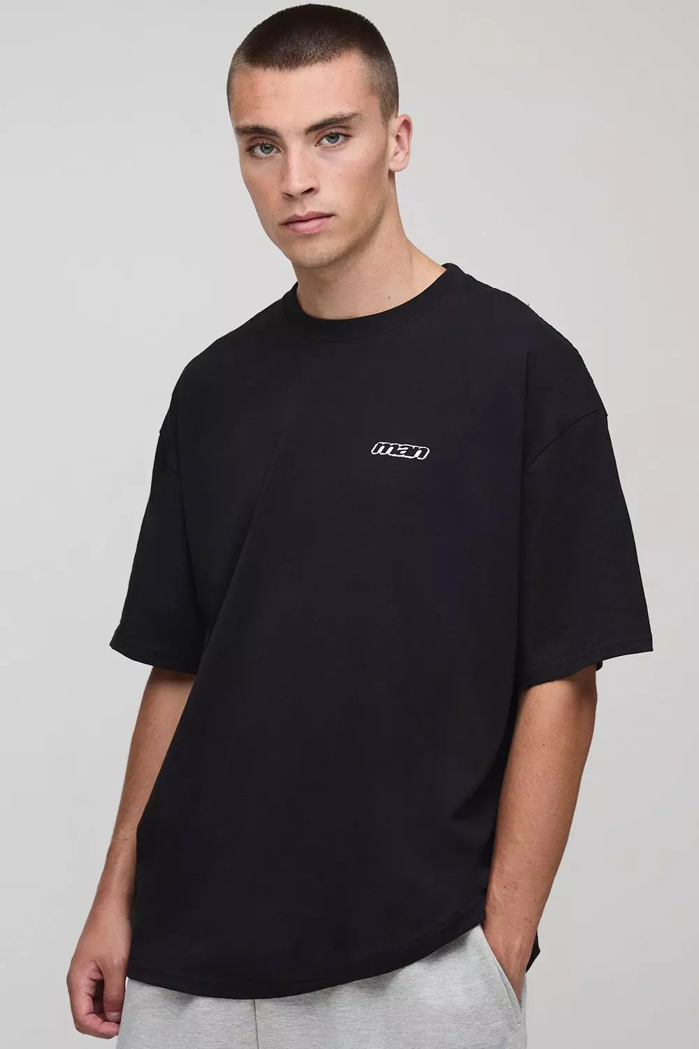 Black Oversized Blurred Star Graphic T-Shirt | boohooMAN USA