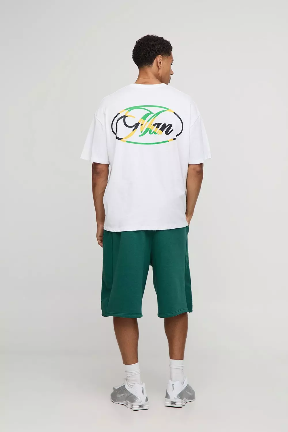 White Oversized Man Script Carnival T-Shirt | boohooMAN USA