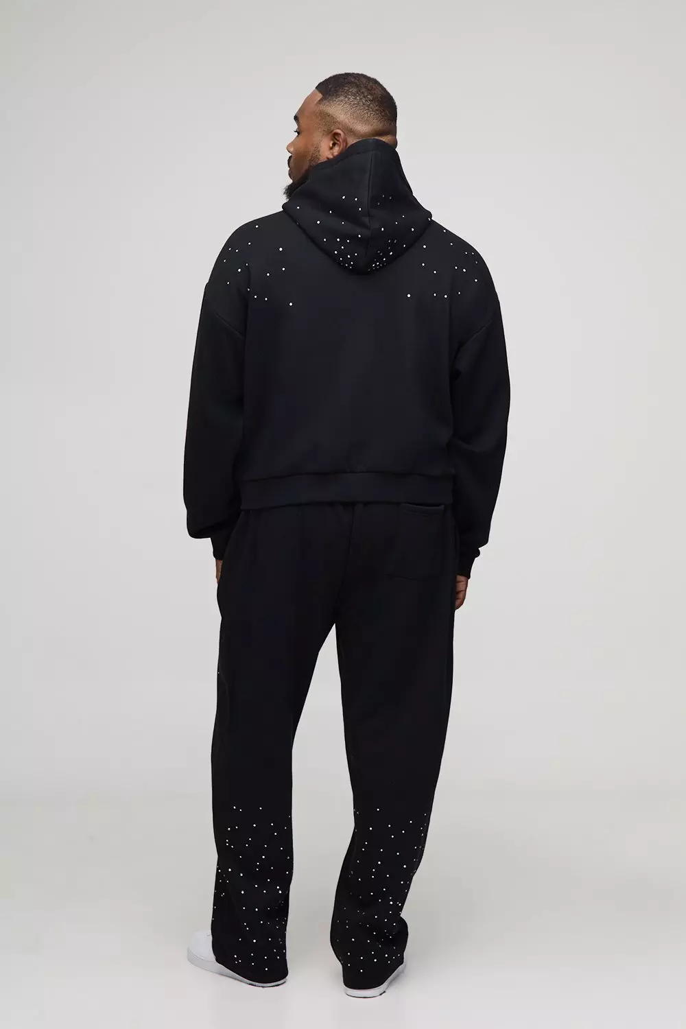 Plus Oversized Rhinestone Joggers | boohooMAN USA