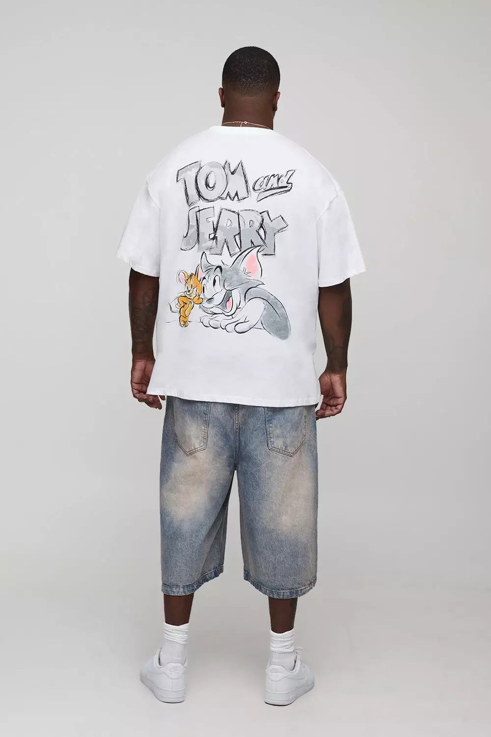 Plus Oversized Tom & Jerry License Print T-Shirt | boohooMAN USA