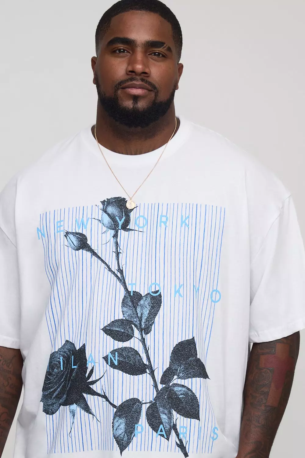 Plus Oversized Location Floral Print Abstract T-Shirt | boohooMAN USA