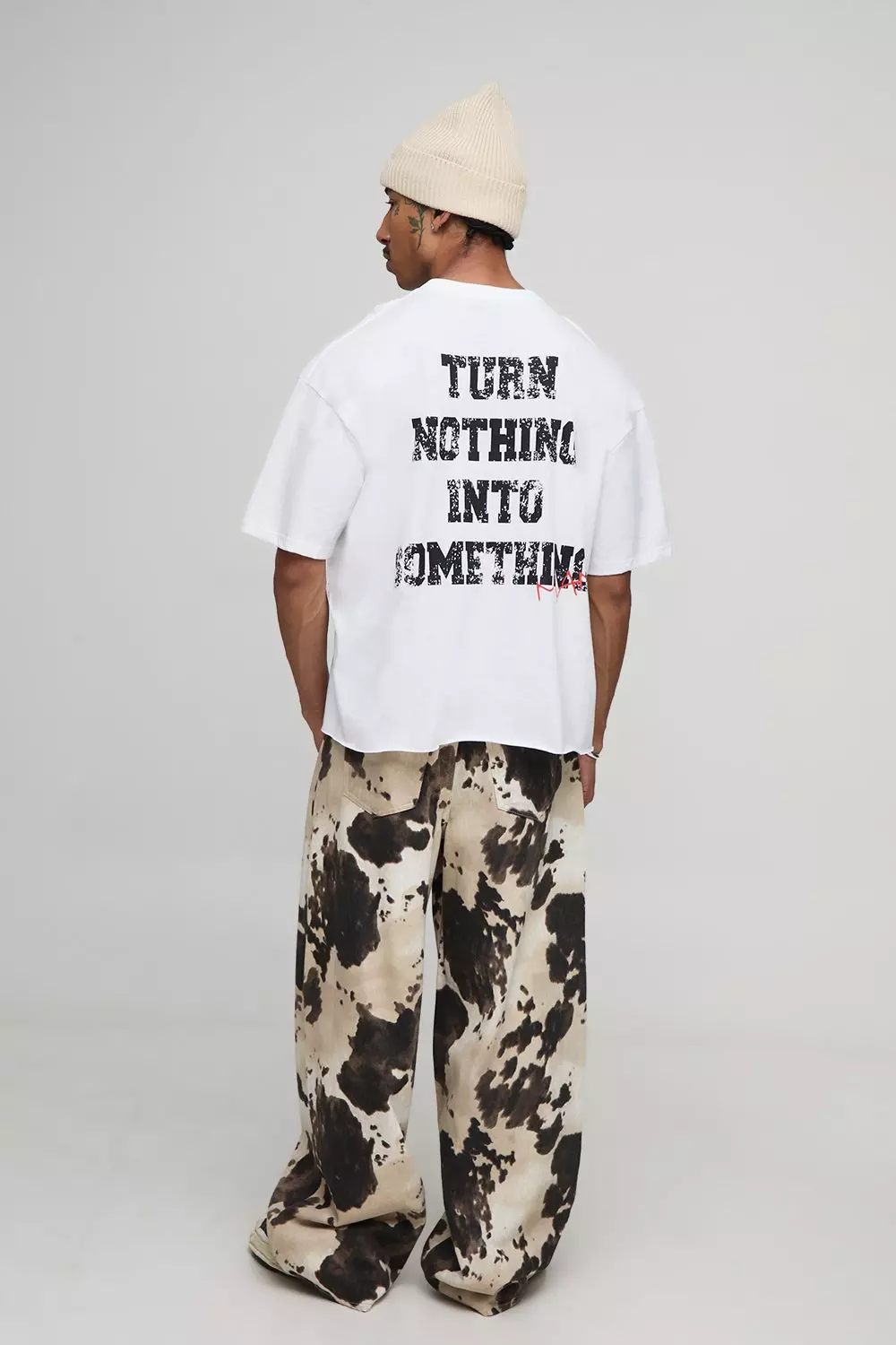 White Oversized Boxy Hustle T-Shirt | boohooMAN USA