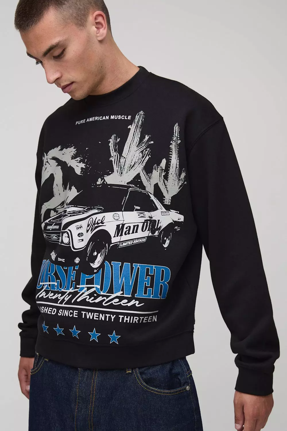 トップス thetoe Embankment sweatshirt black M Moon Logo Fleece Cropped Sweatshirt • Marine Serre