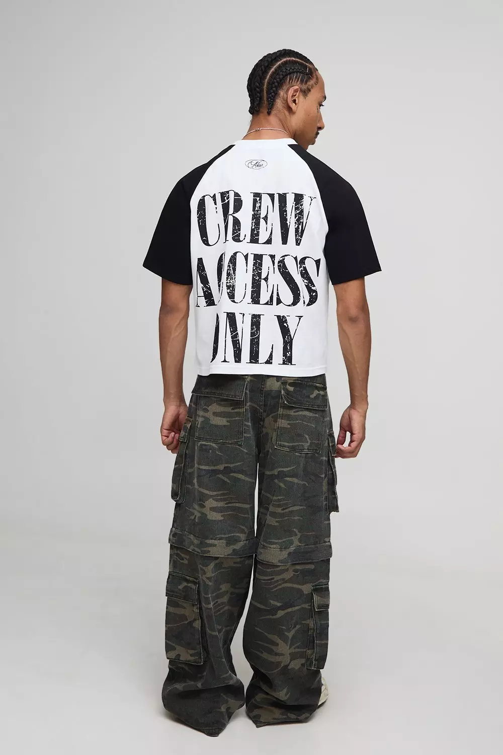 Shrunken Boxy Short Sleeve Raglan Graphic T-Shirt | boohooMAN USA