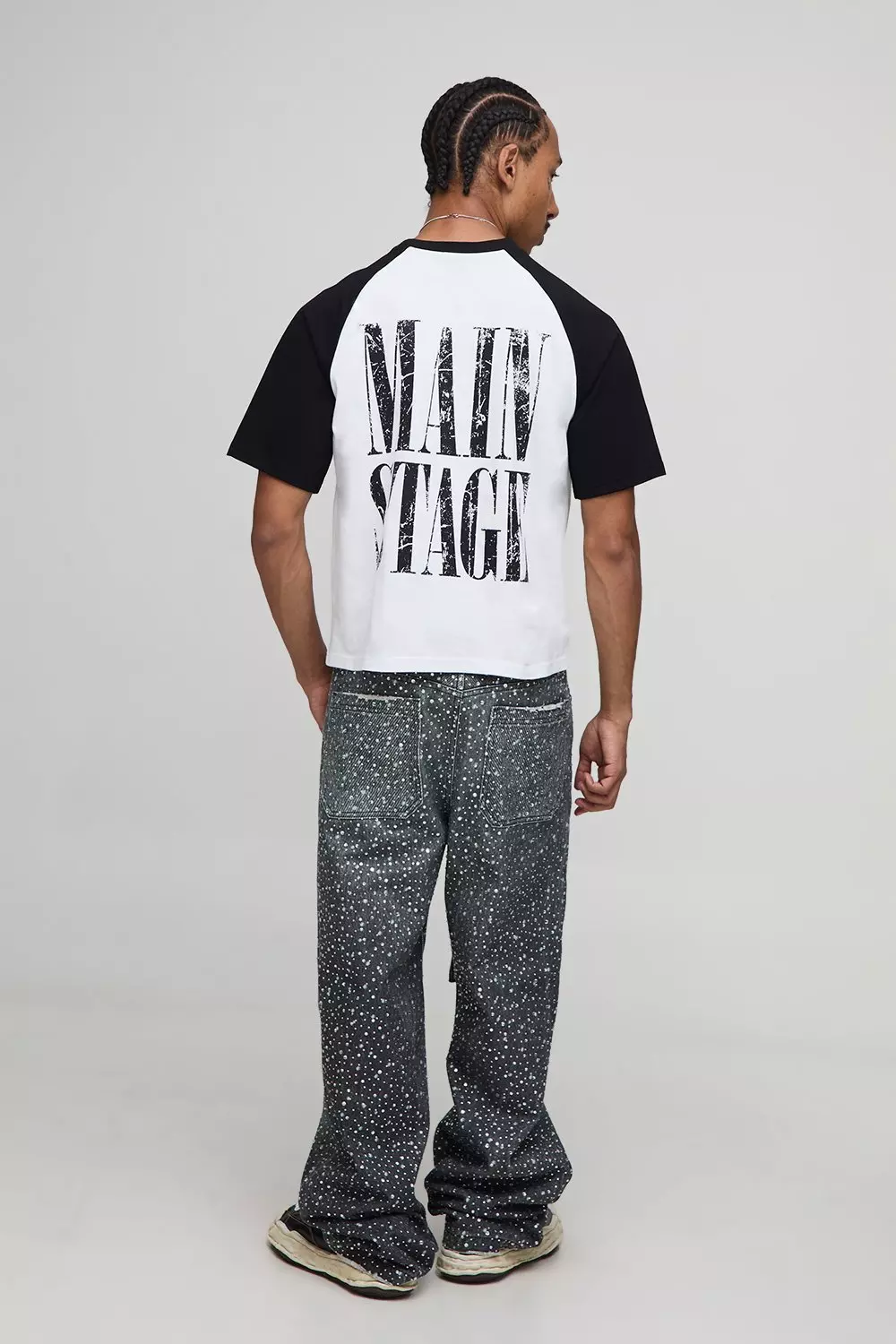 Shrunken Boxy Short Sleeve Raglan Graphic T-Shirt | boohooMAN USA