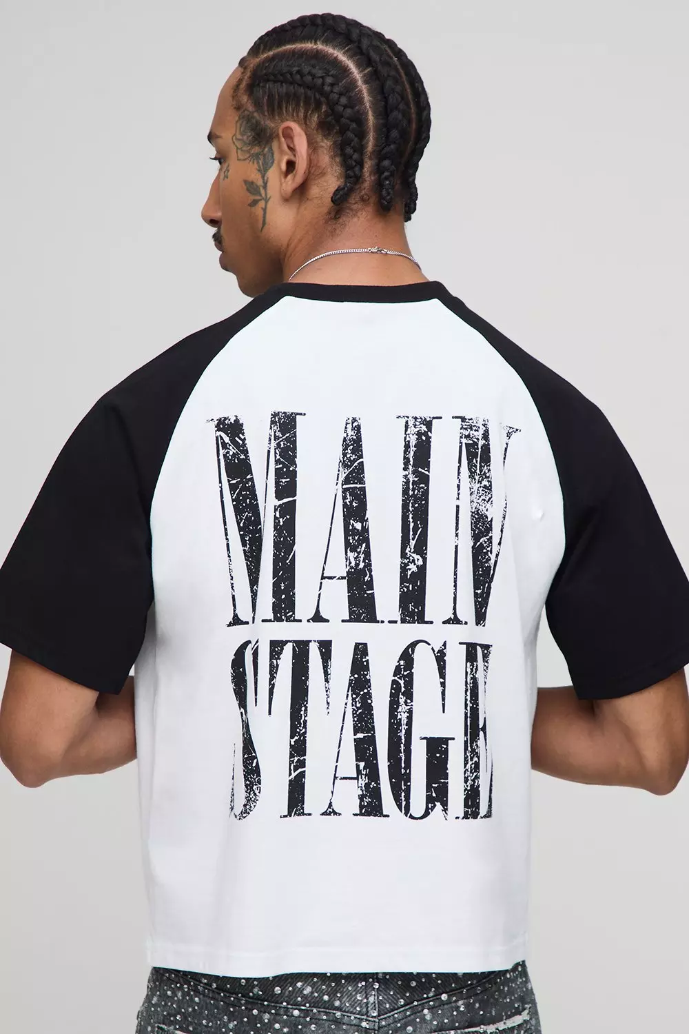 Shrunken Boxy Short Sleeve Raglan Graphic T-Shirt | boohooMAN USA
