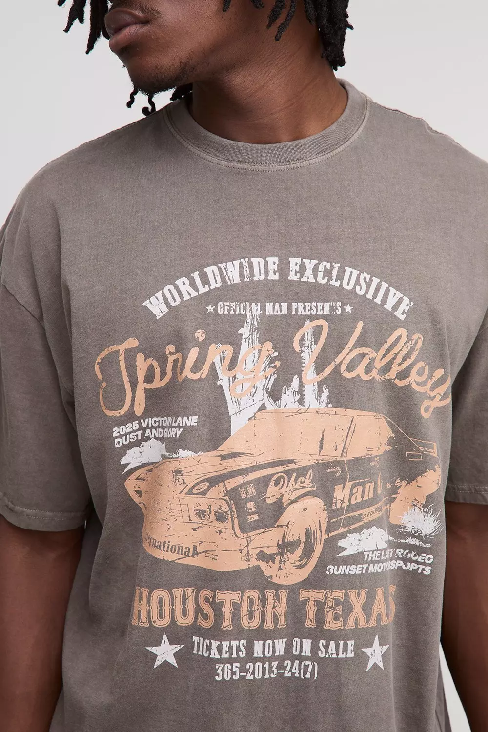 Tall Oversized Texas Western Print T-Shirt | boohooMAN USA