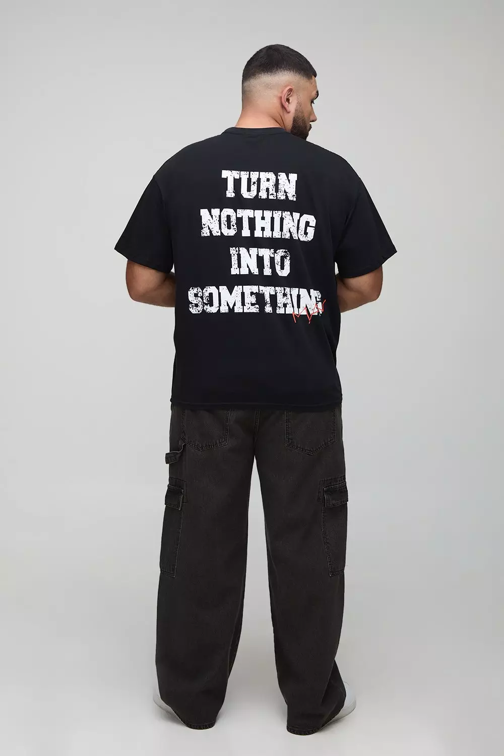 Plus Oversized Hustle Slogan Print T-Shirt | boohooMAN USA