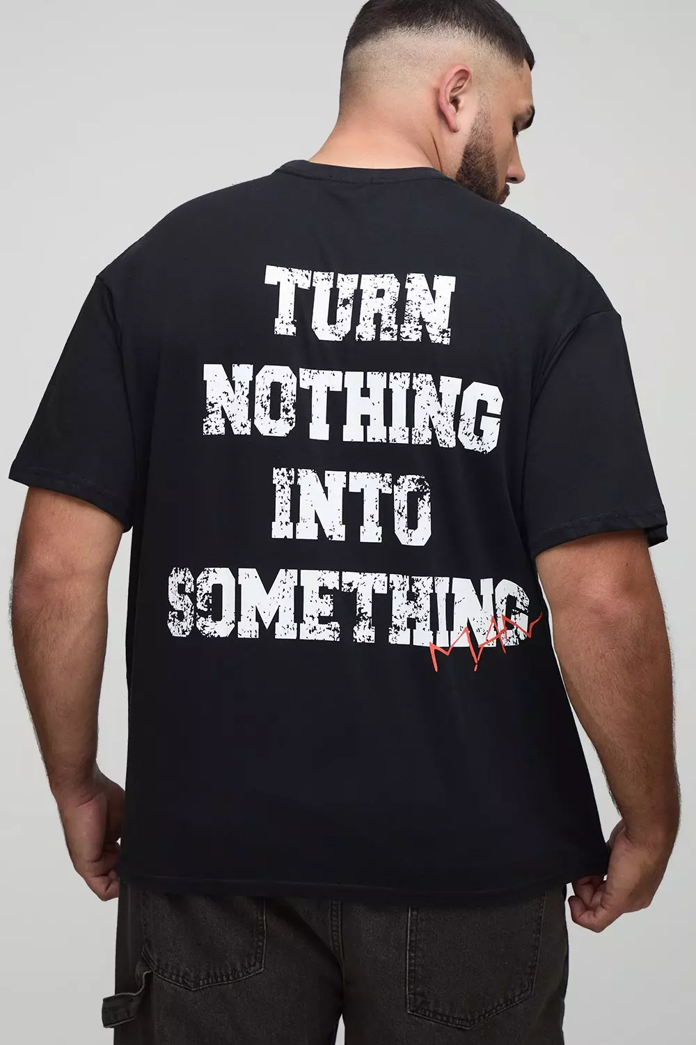 Plus Oversized Hustle Slogan Print T-Shirt | boohooMAN USA
