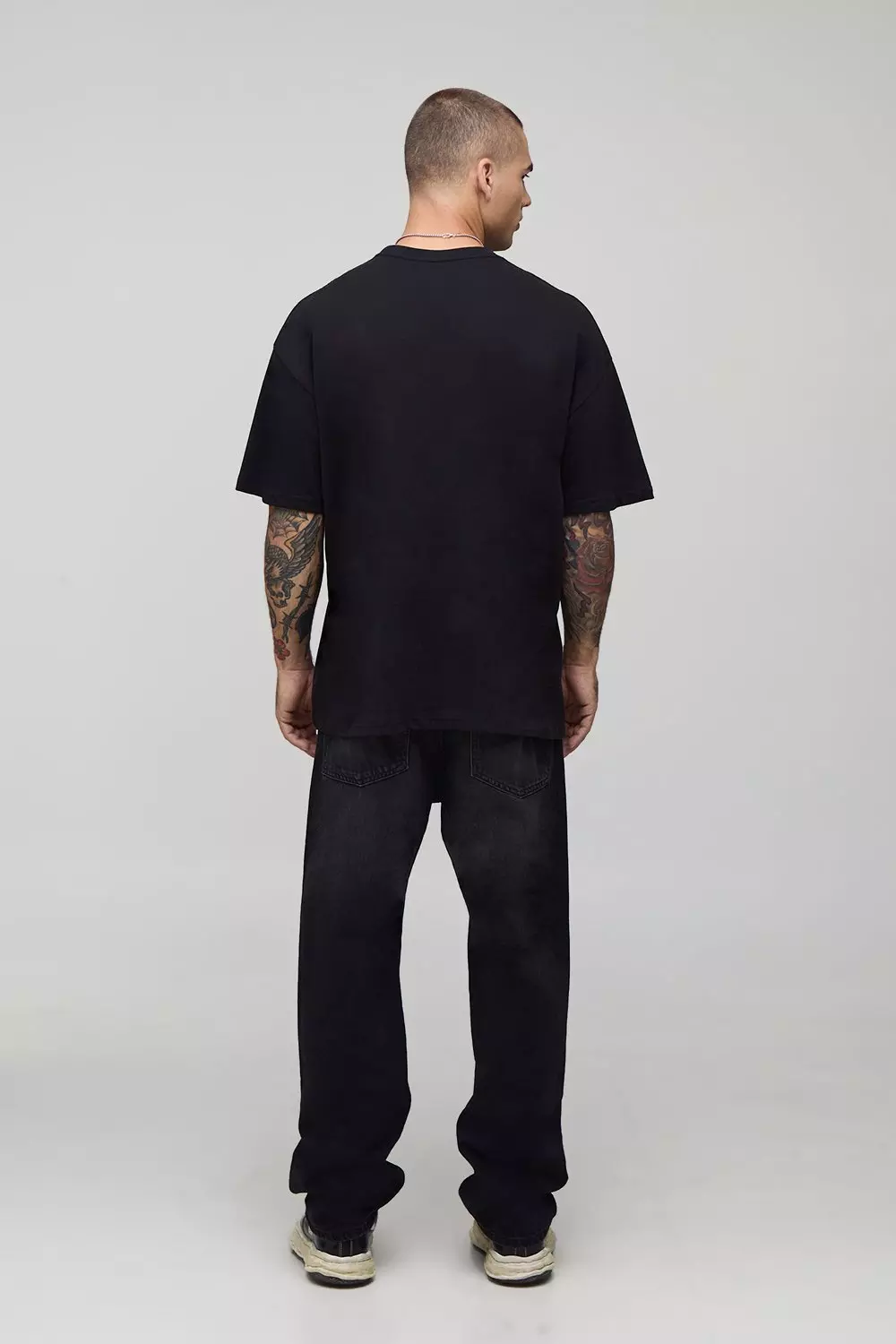 Black Oversized Nirvana License Printed T-Shirt | boohooMAN USA