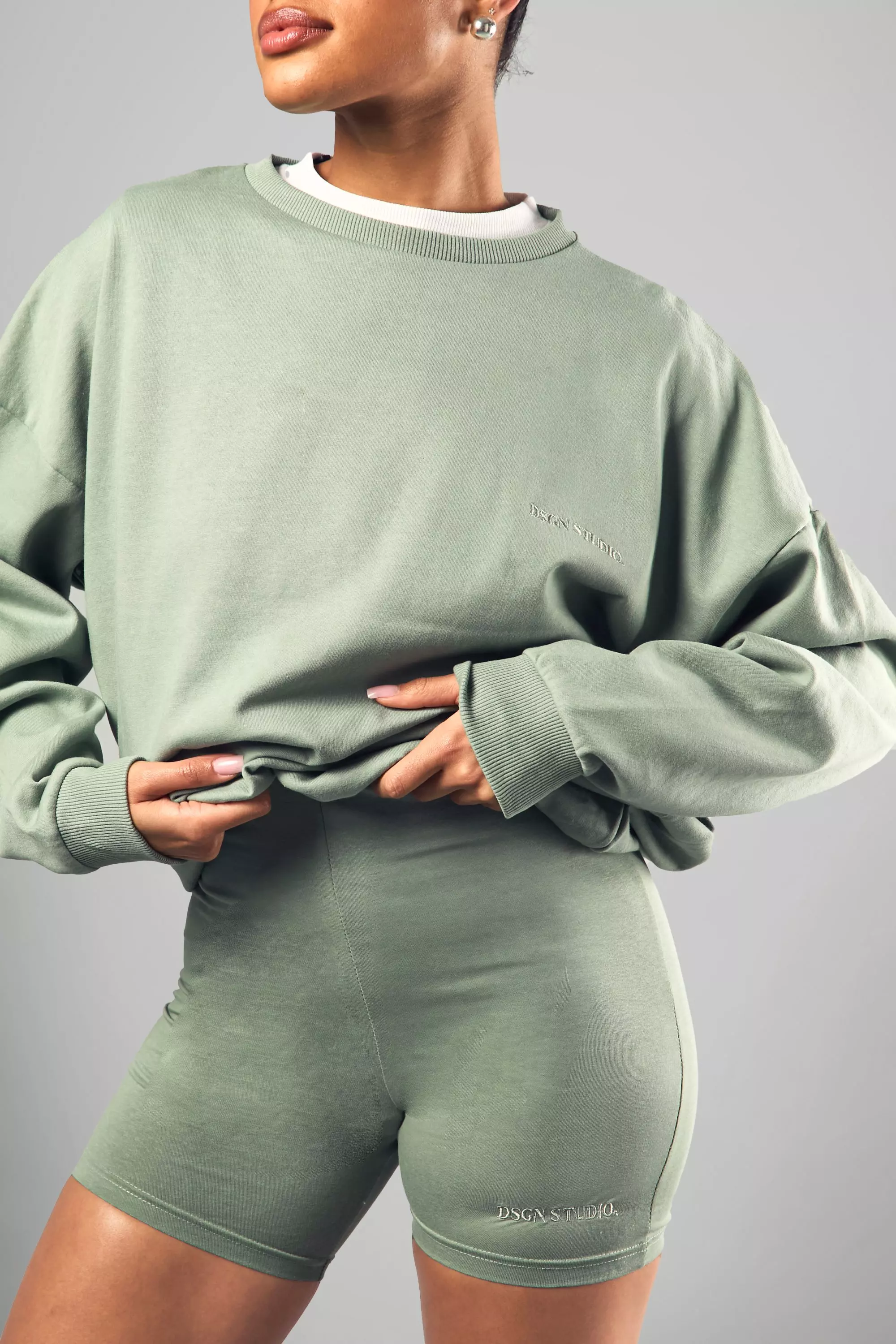 Sage DSGN Studio Oversized Sweater And Cycling Short Set alternative image