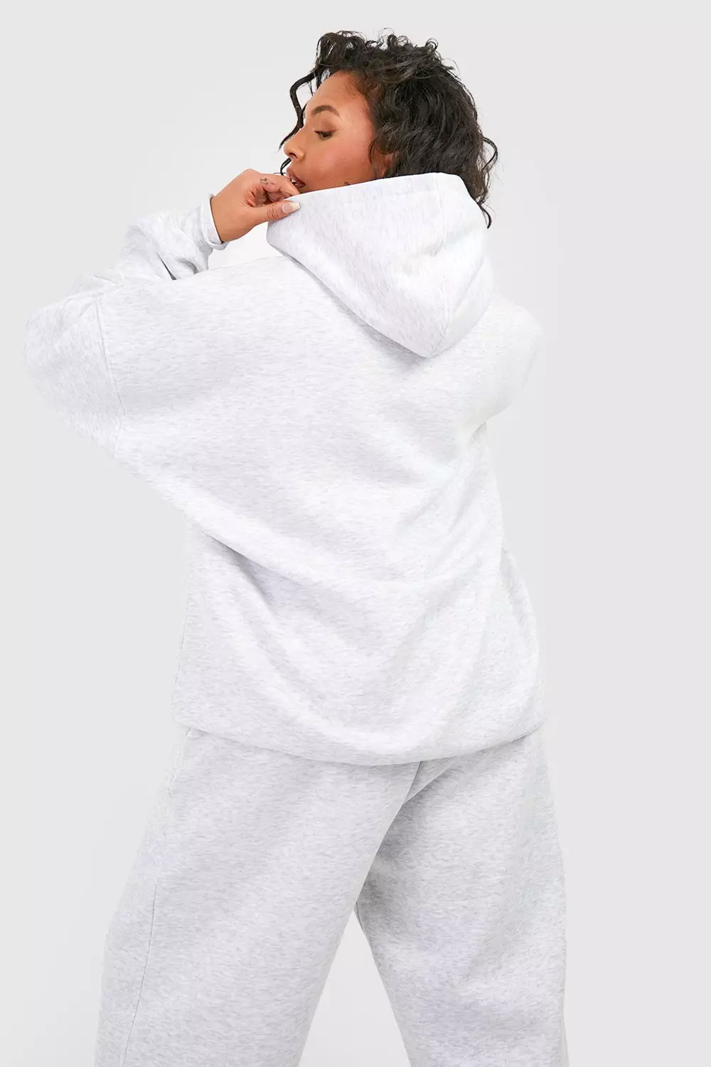 Ash grey Plus DSGN Studio 3d Embroidered Oversized Hoodie alternative image