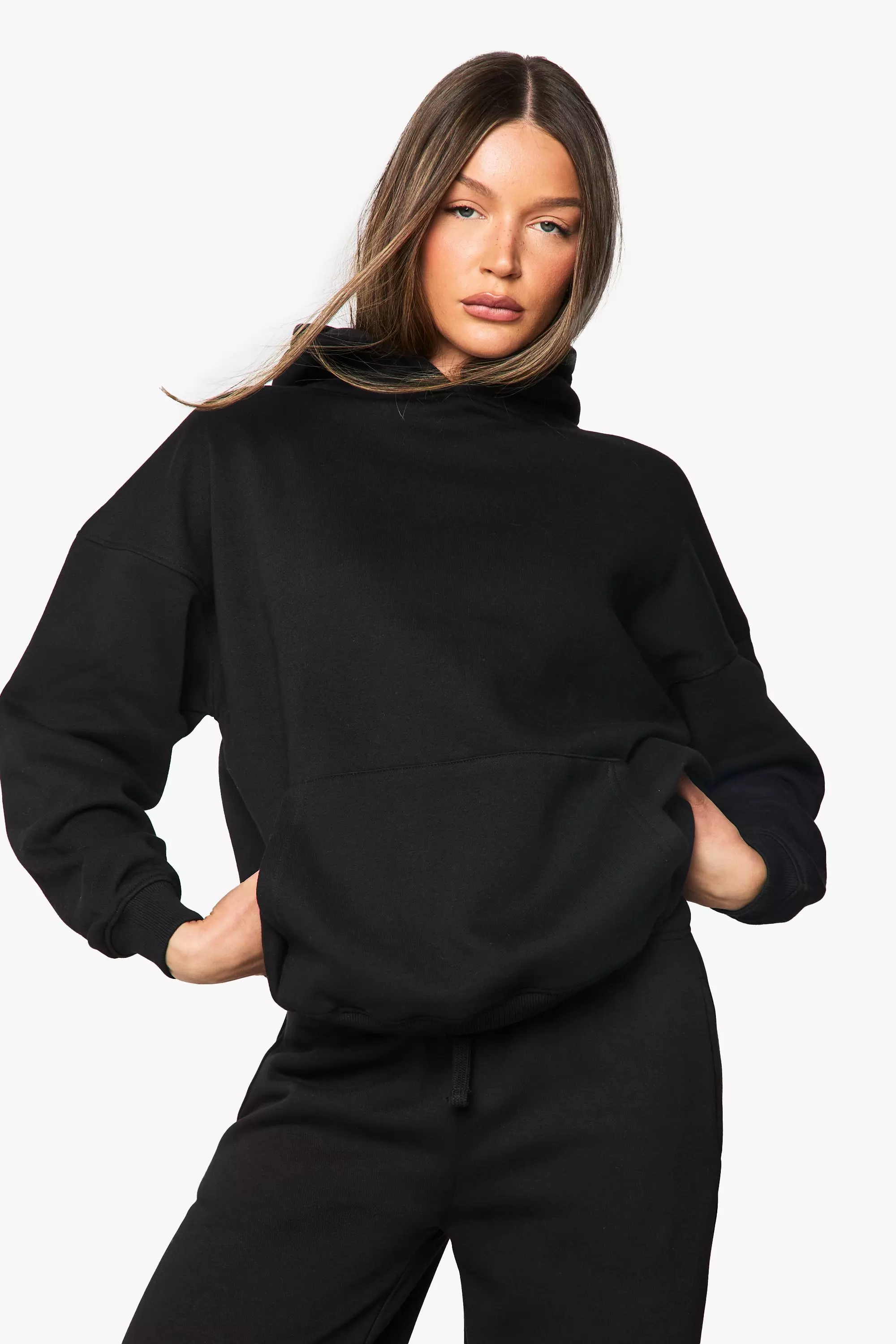 Black Puff Print DSGN Studio Slogan Oversized Hoodie alternative image