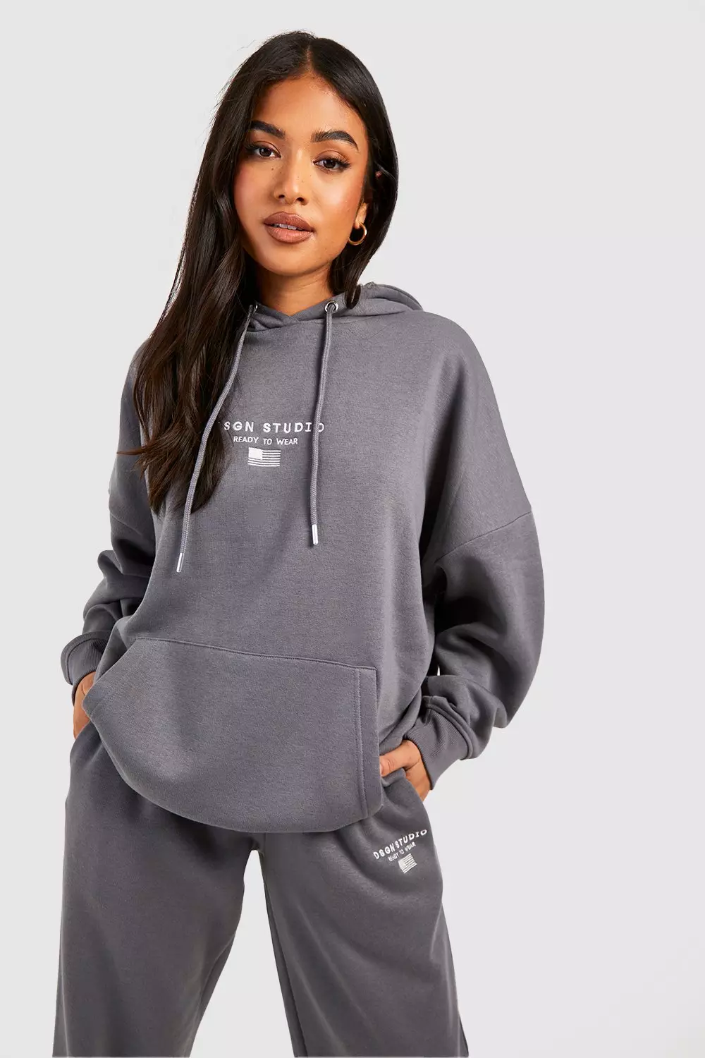 Charcoal Petite DSGN Studio Hooded Tracksuit alternative image