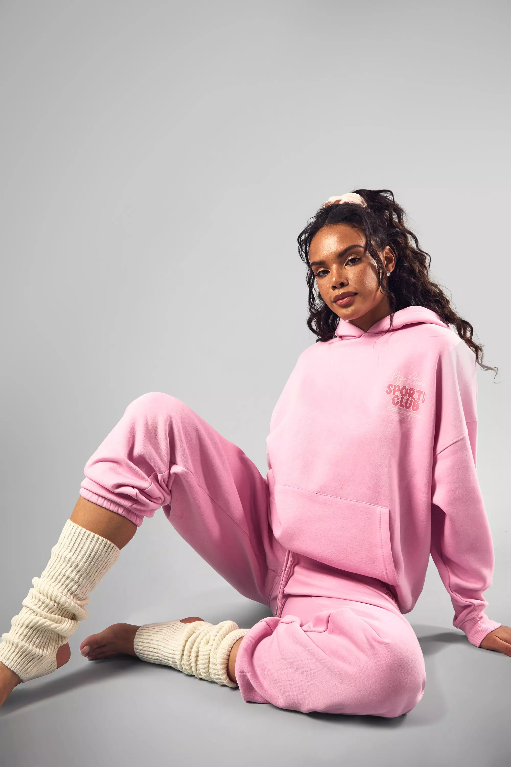 Pink DSGN Studio Sports Bubble Slogan Oversized Hoodie alternative image