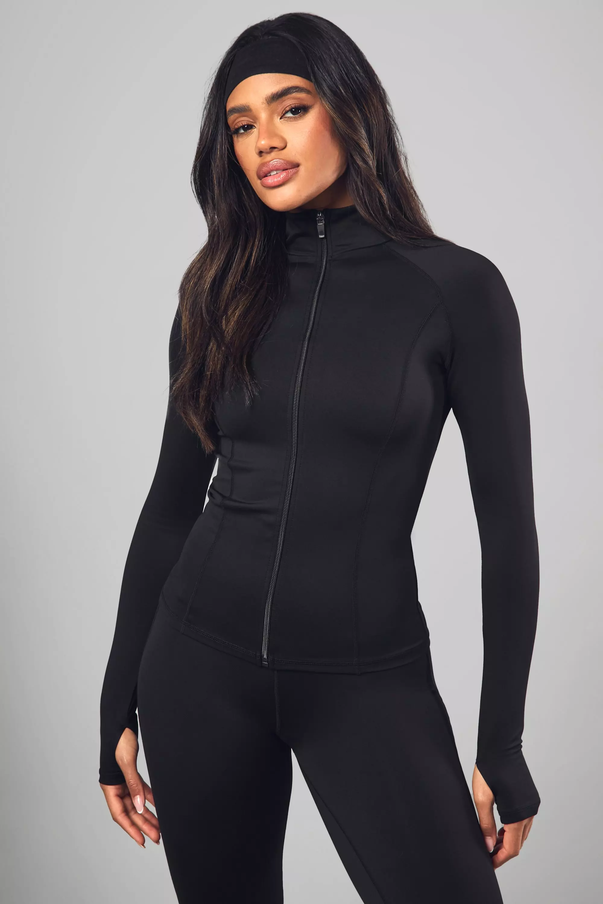 Black DSGN Studio Supersoft Peached Sculpt Zip Through Jacket alternative image