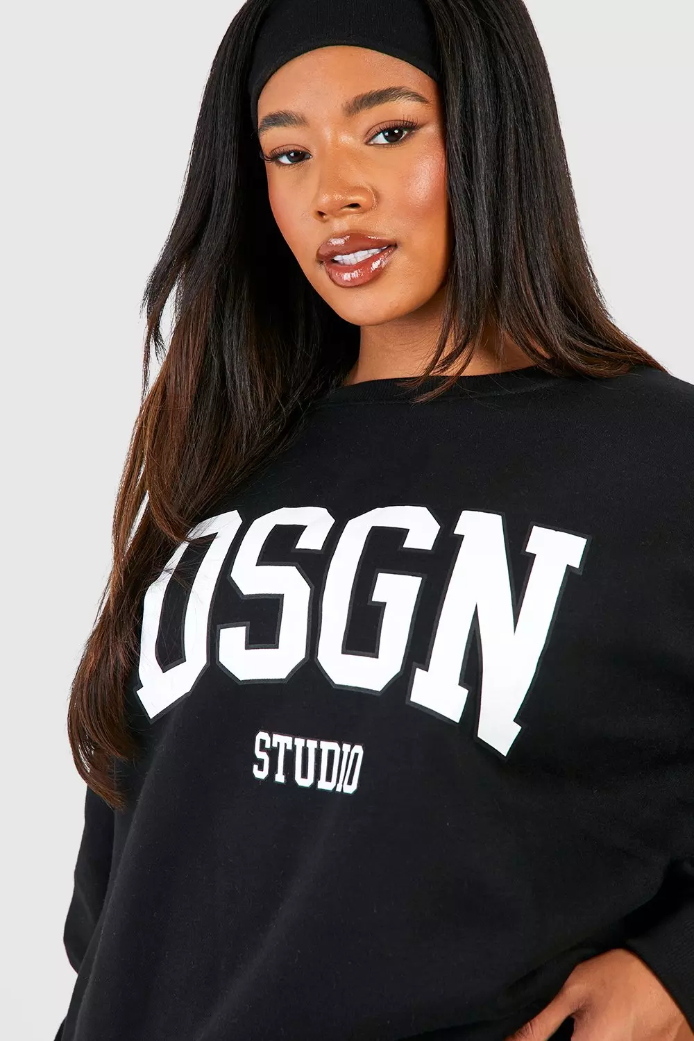 Black Plus DSGN Studio Slogan Legging Tracksuit alternative image