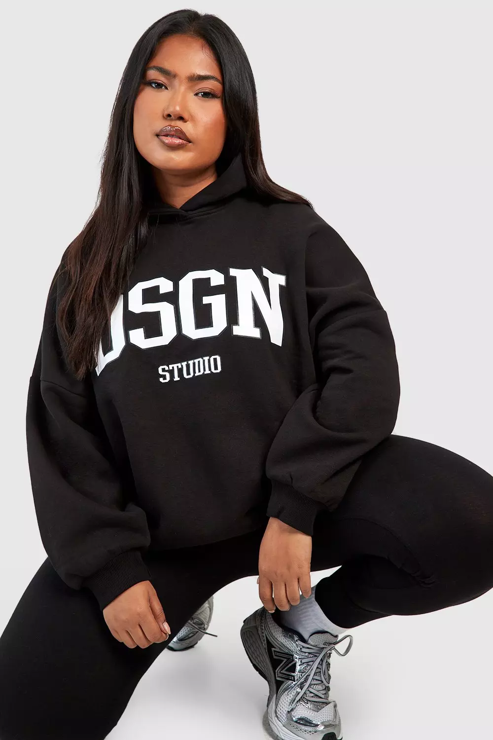 Black Plus DSGN Oversized Hoodie And Legging Set alternative image
