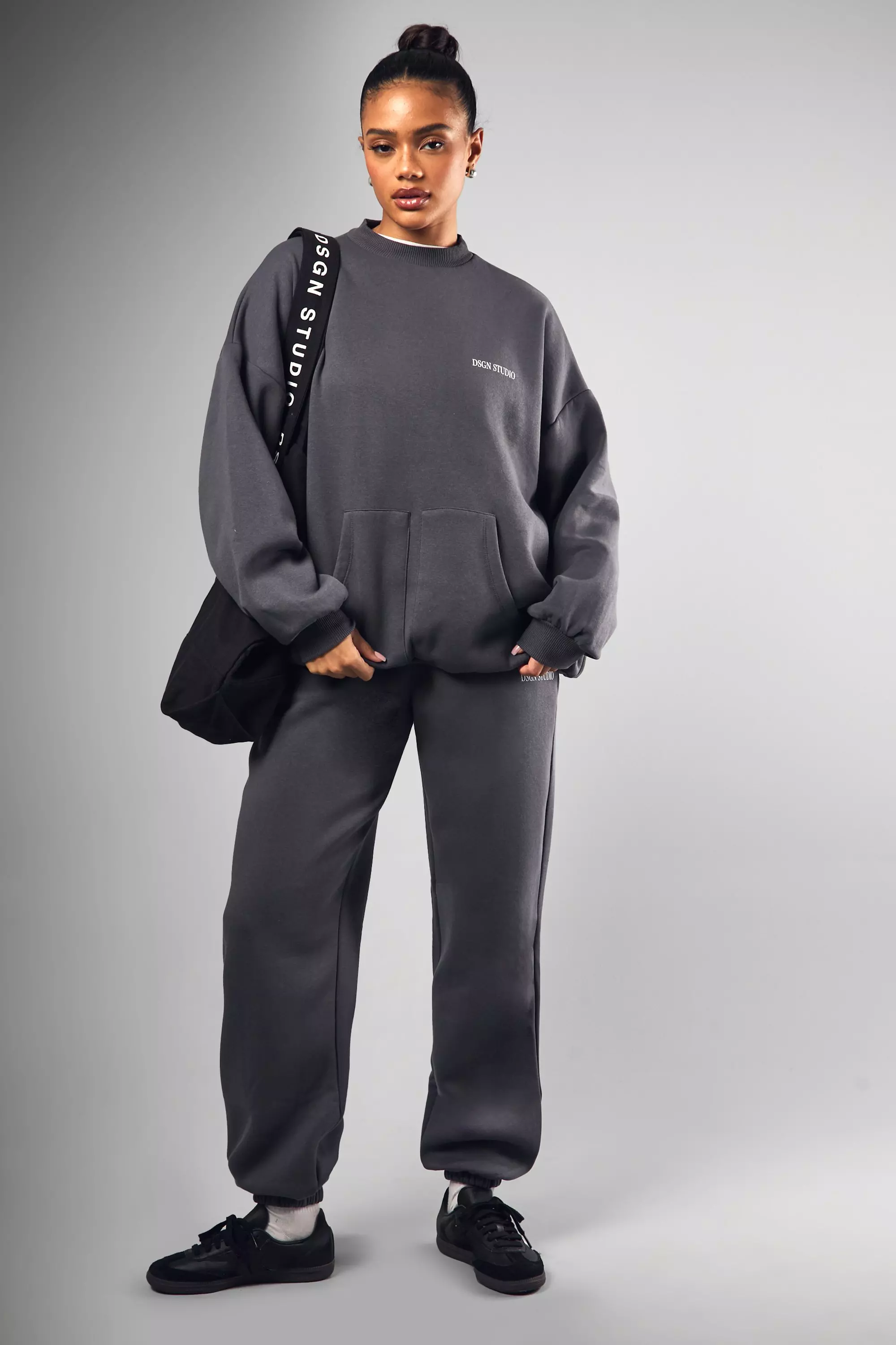 Charcoal DSGN Studio Double Pocket Oversized Tracksuit alternative image