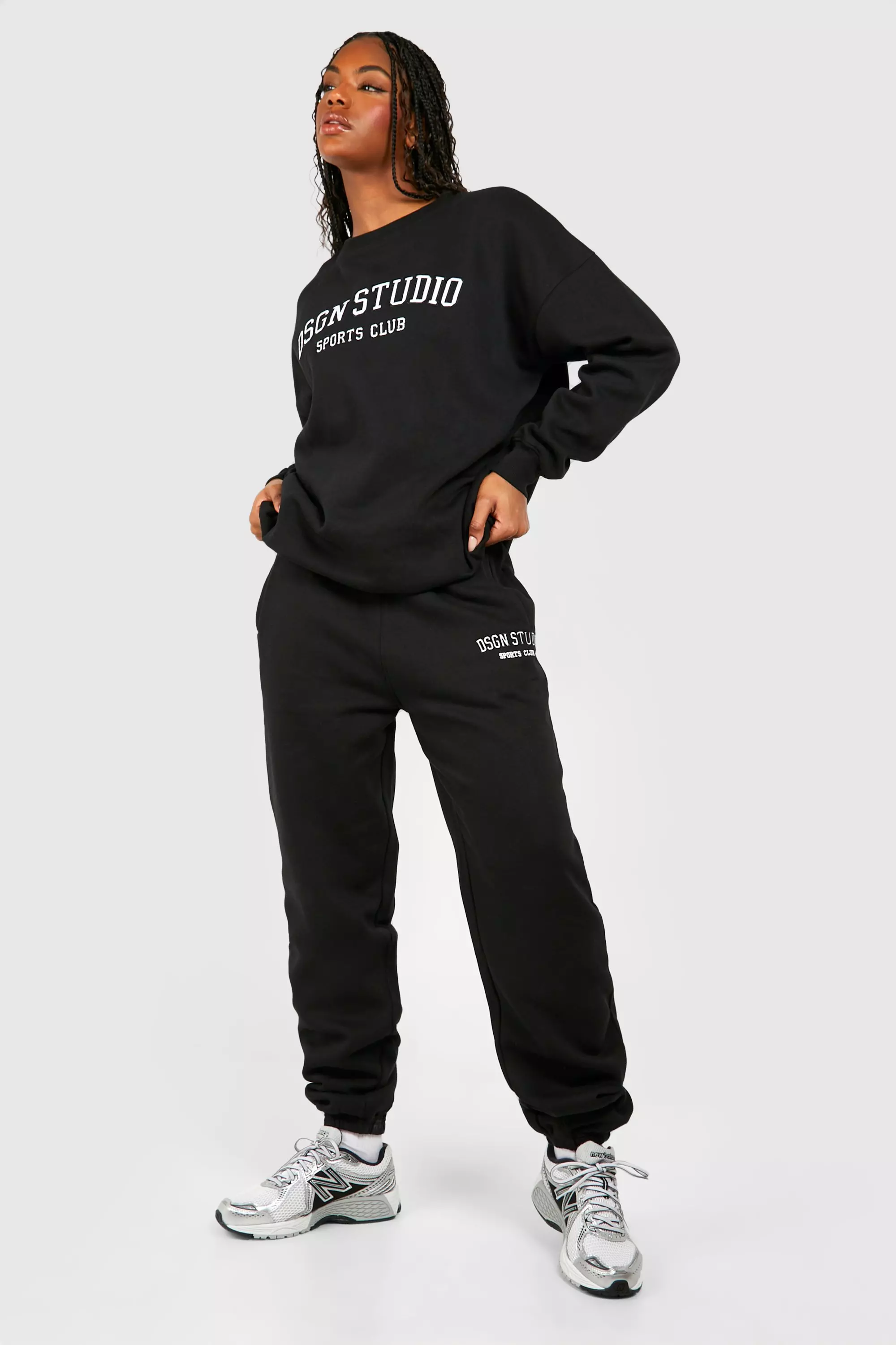 Black Tall DSGN Studio Applique Sweatshirt alternative image