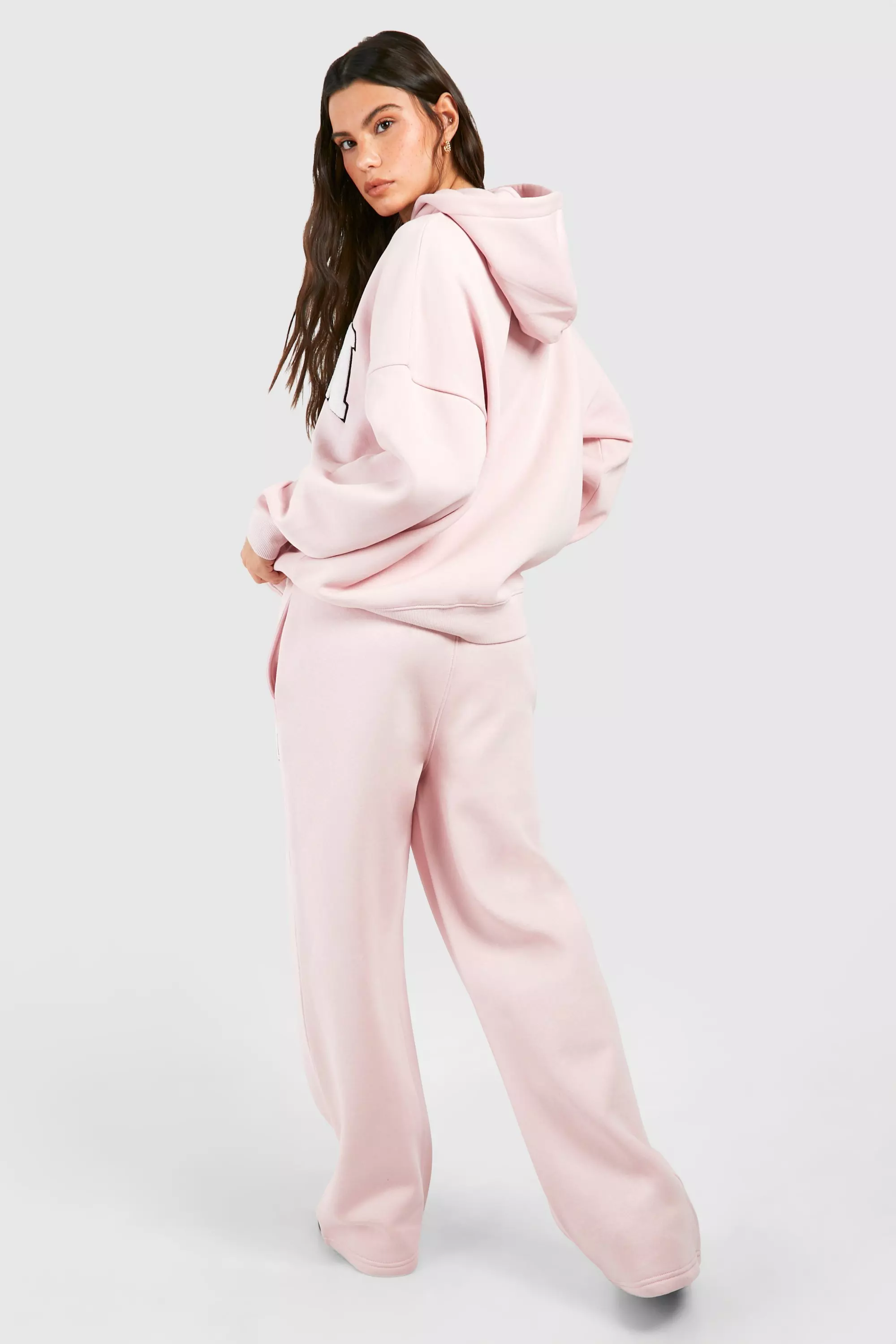 Baby pink DSGN Studio Towelling Applique Straight Leg Jogger alternative image