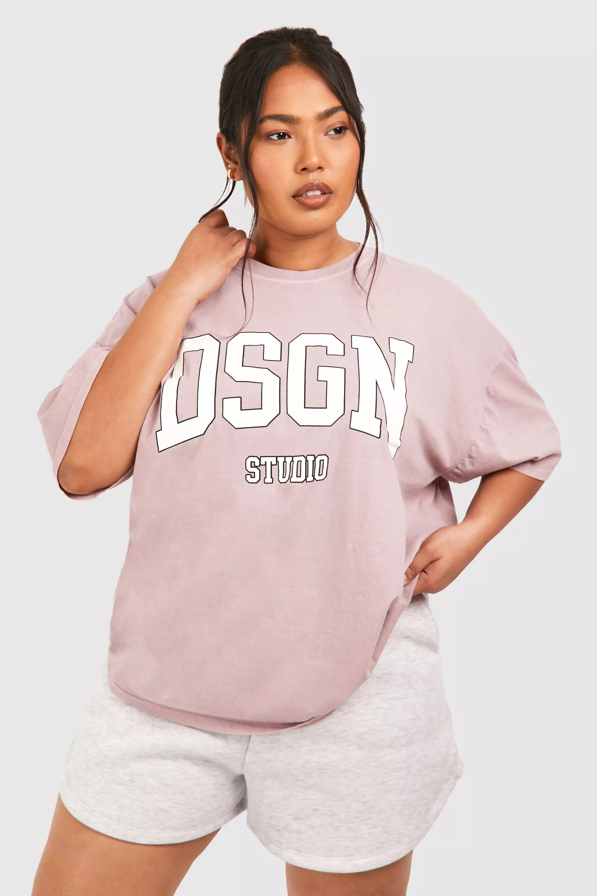 Mauve Plus DSGN Studio Slogan Oversized T-shirt alternative image