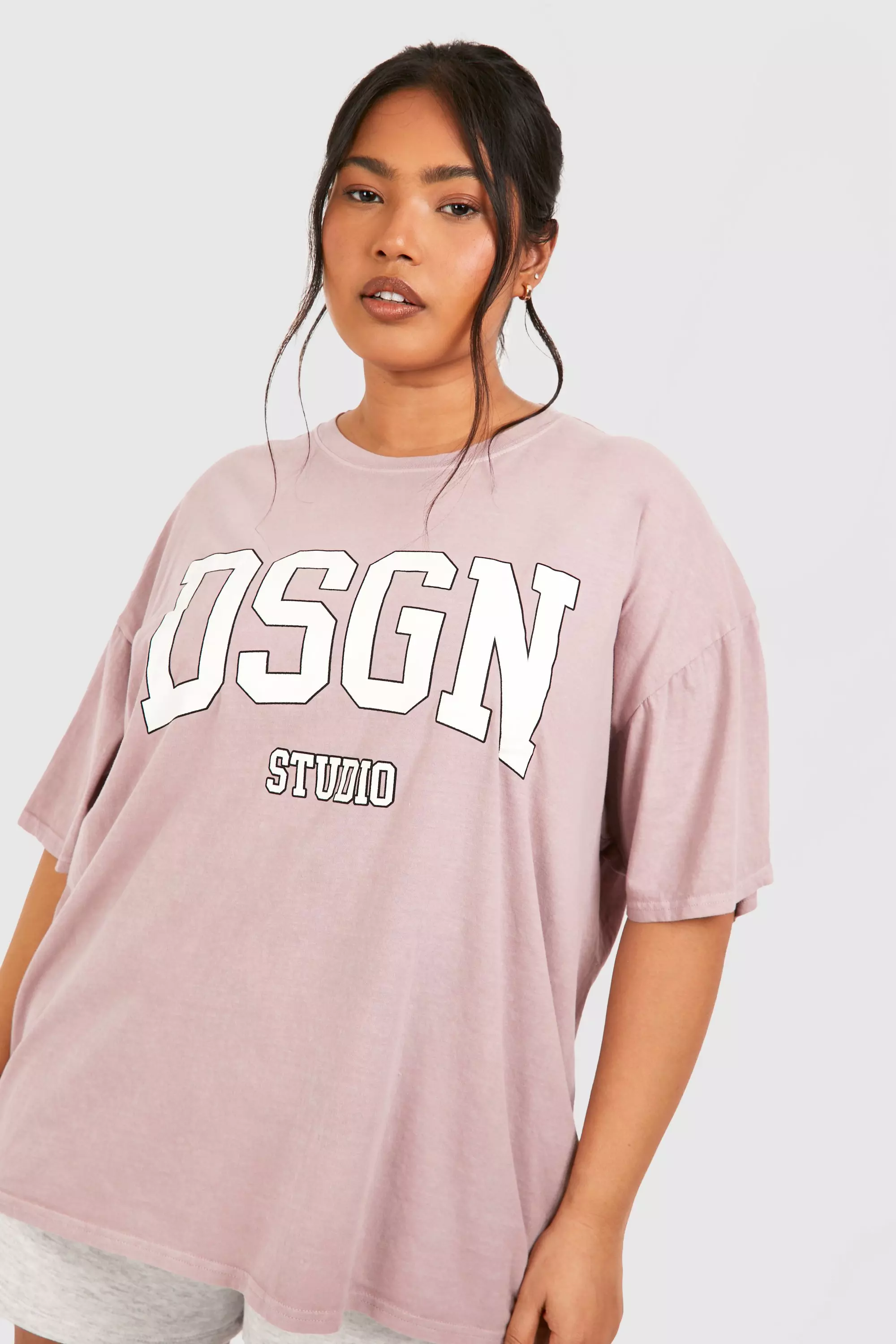 Mauve Plus DSGN Studio Slogan Oversized T-shirt alternative image