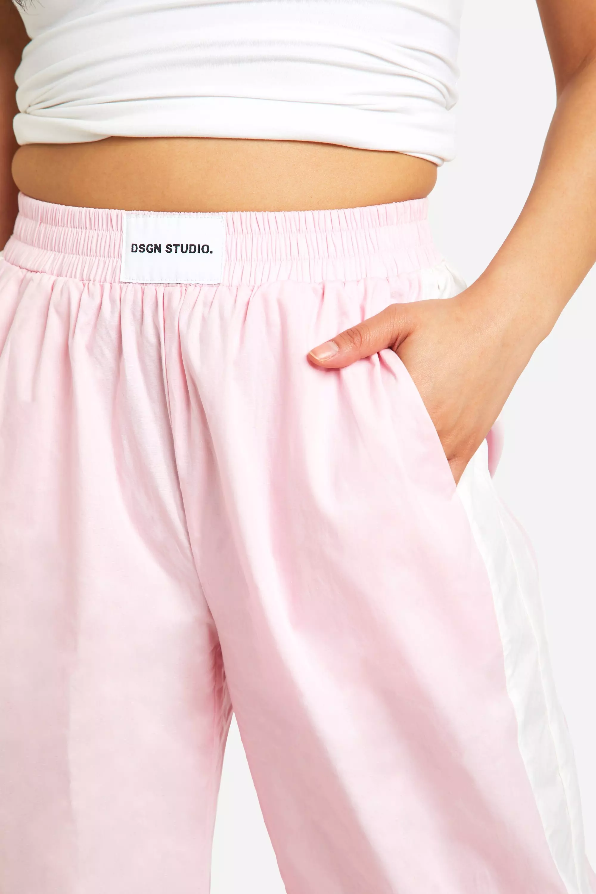 Pink Petite Textured DSGN Studio Trouser alternative image
