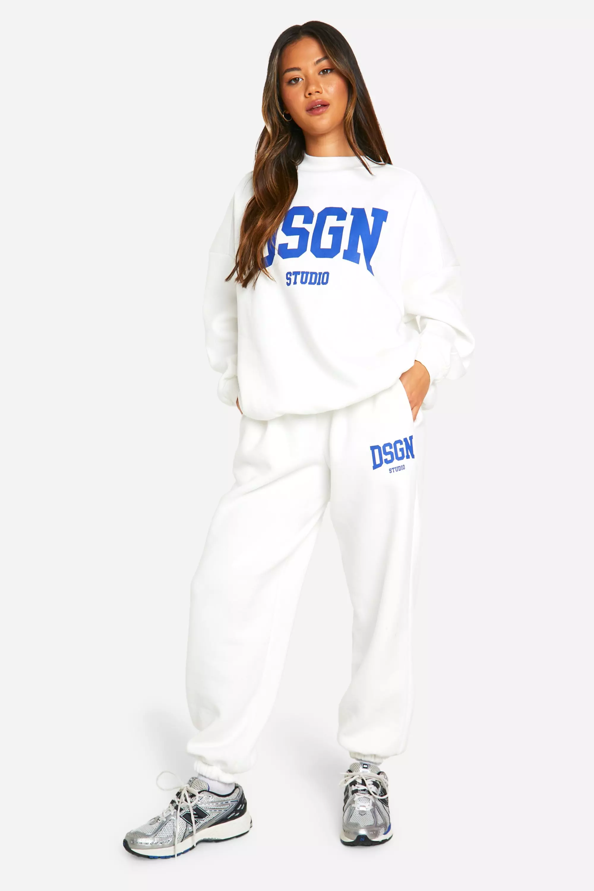 Ecru DSGN Studio Slogan Print Sweatshirt Tracksuit alternative image