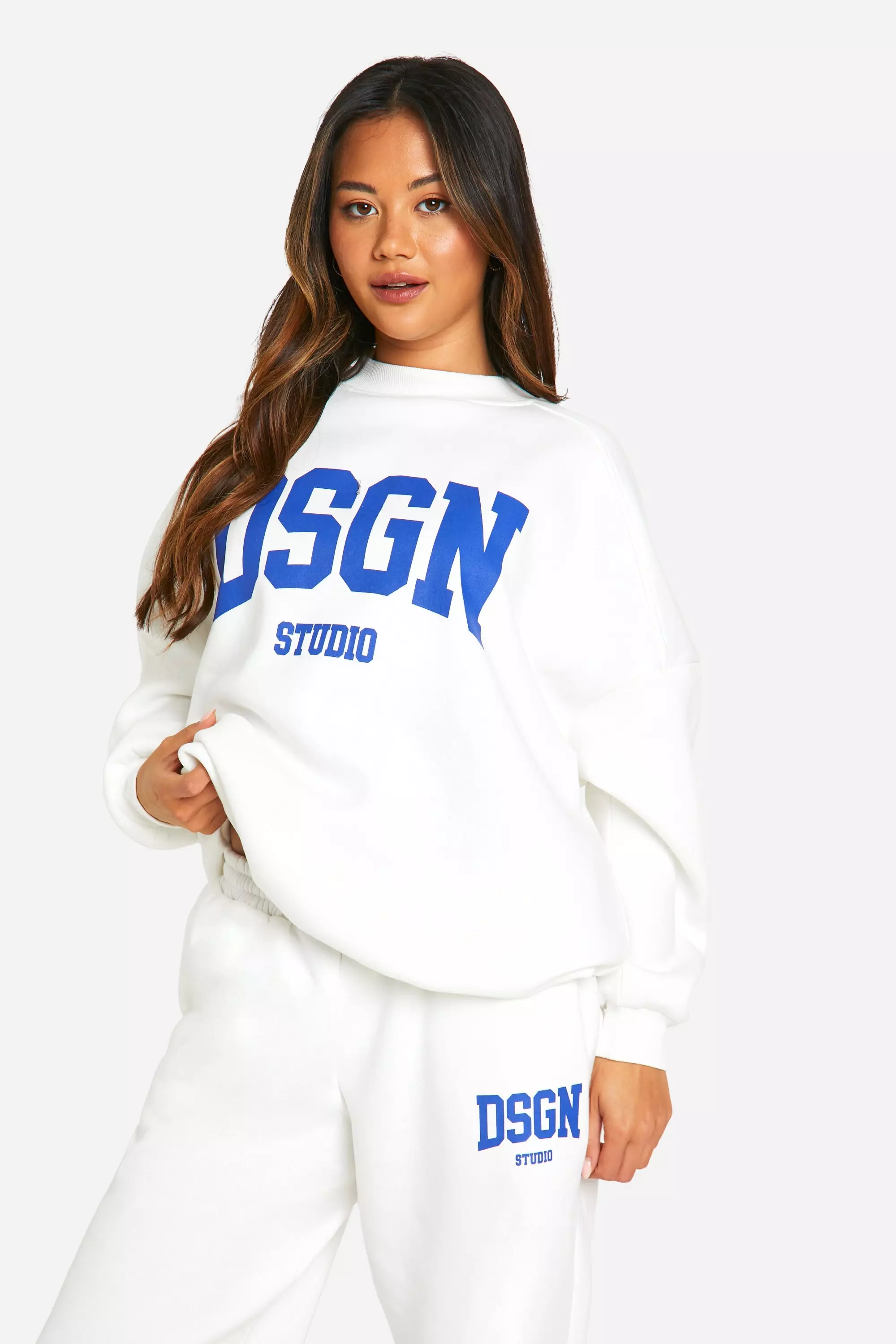 Ecru DSGN Studio Slogan Print Sweatshirt Tracksuit alternative image