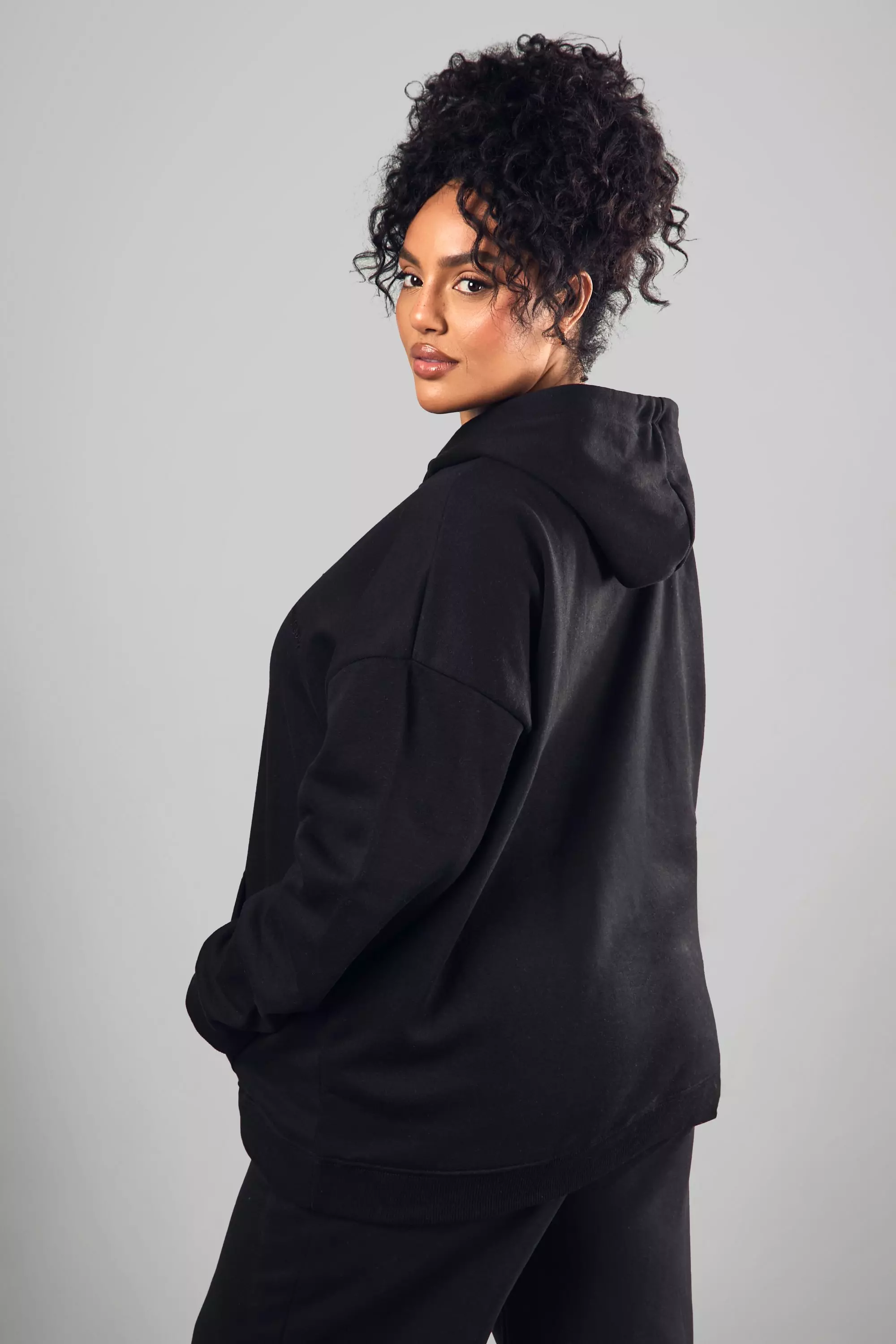 Black Plus DSGN Studio Embroidered Oversized Hoodie alternative image