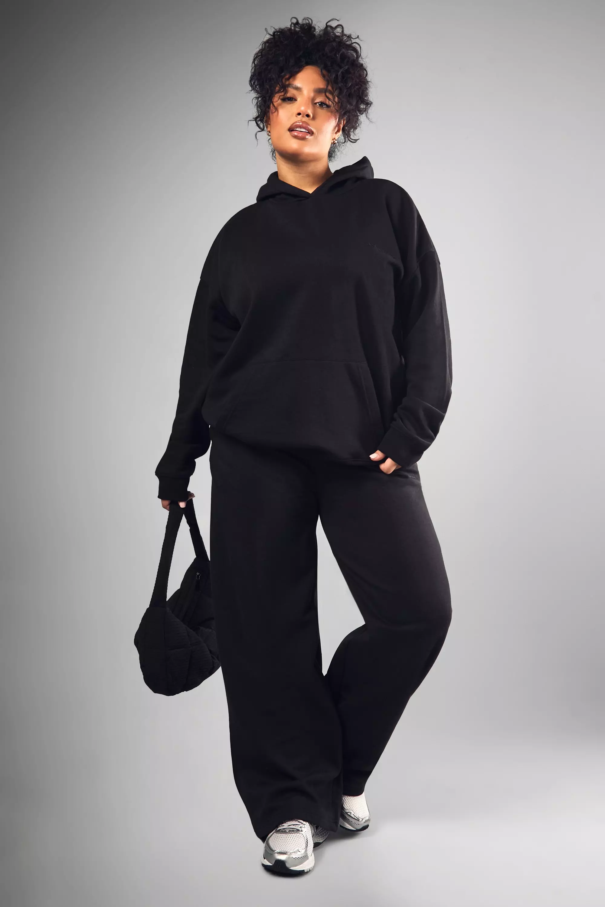 Black Plus DSGN Studio Embroidered Oversized Hoodie alternative image