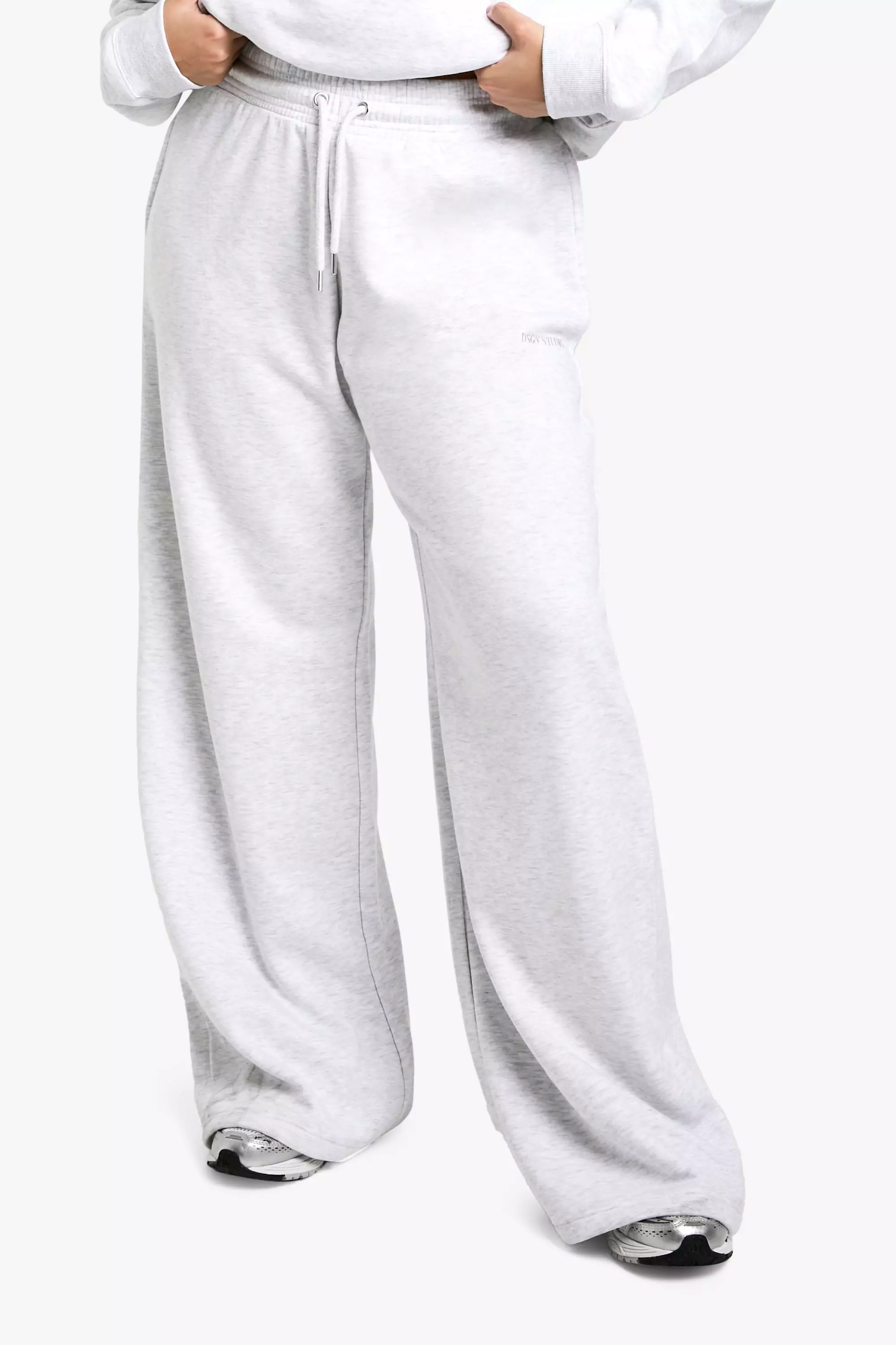 Ash grey Plus DSGN Studio Embroidered Wide Leg Jogger alternative image