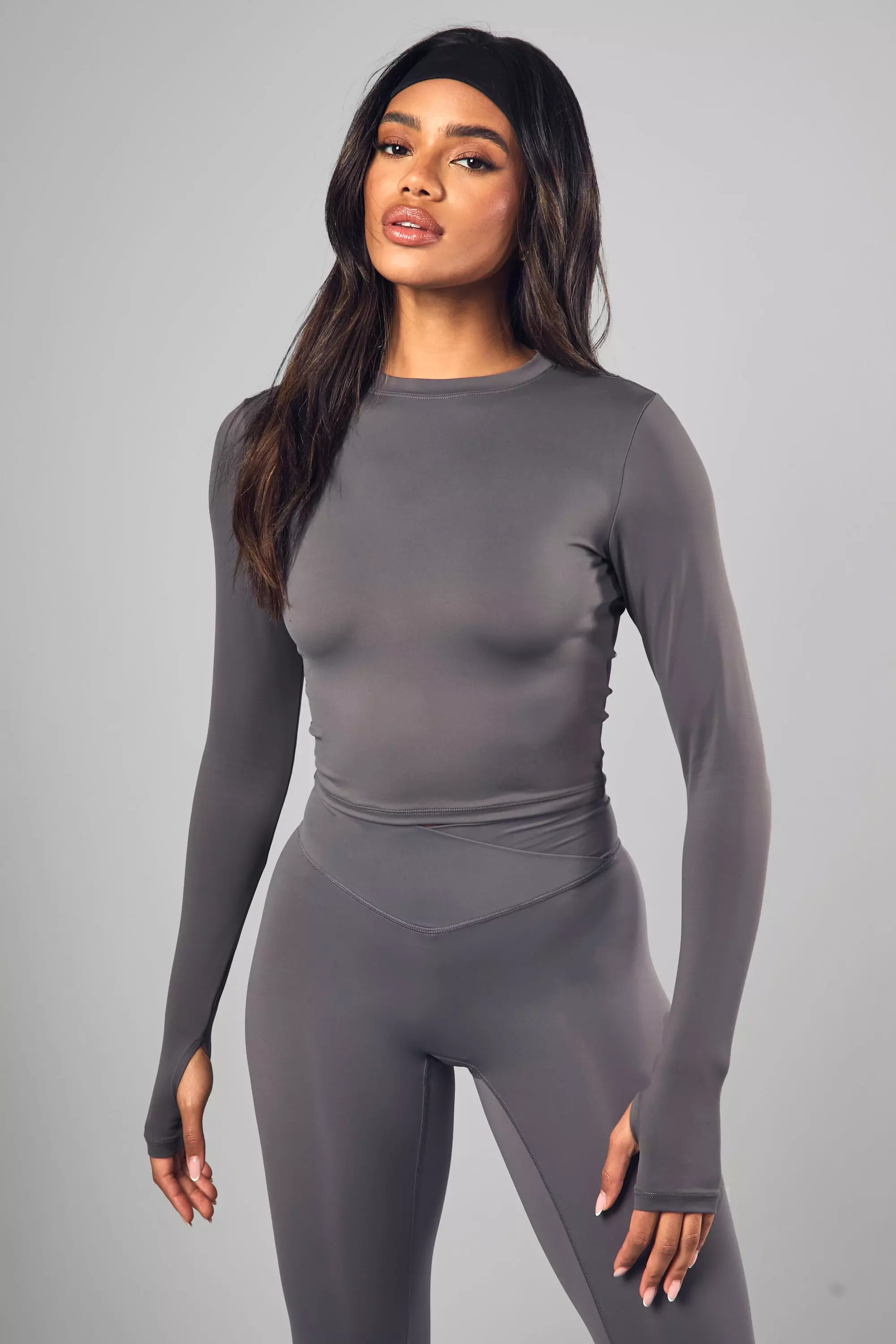 Charcoal DSGN Studio Supersoft Peached Sculpt Long Sleeve Top alternative image